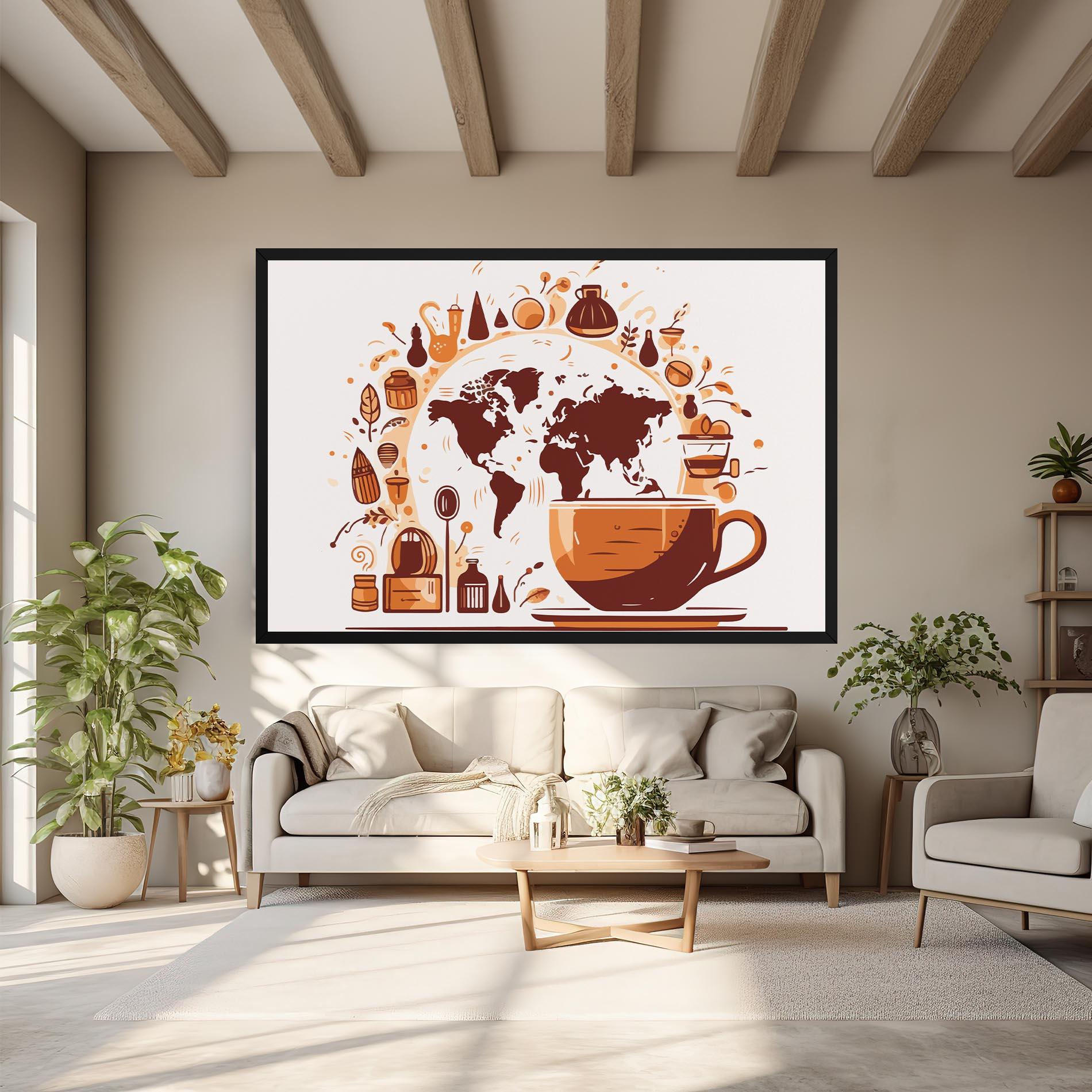 Leinwandbild Coffee Map mockup 6