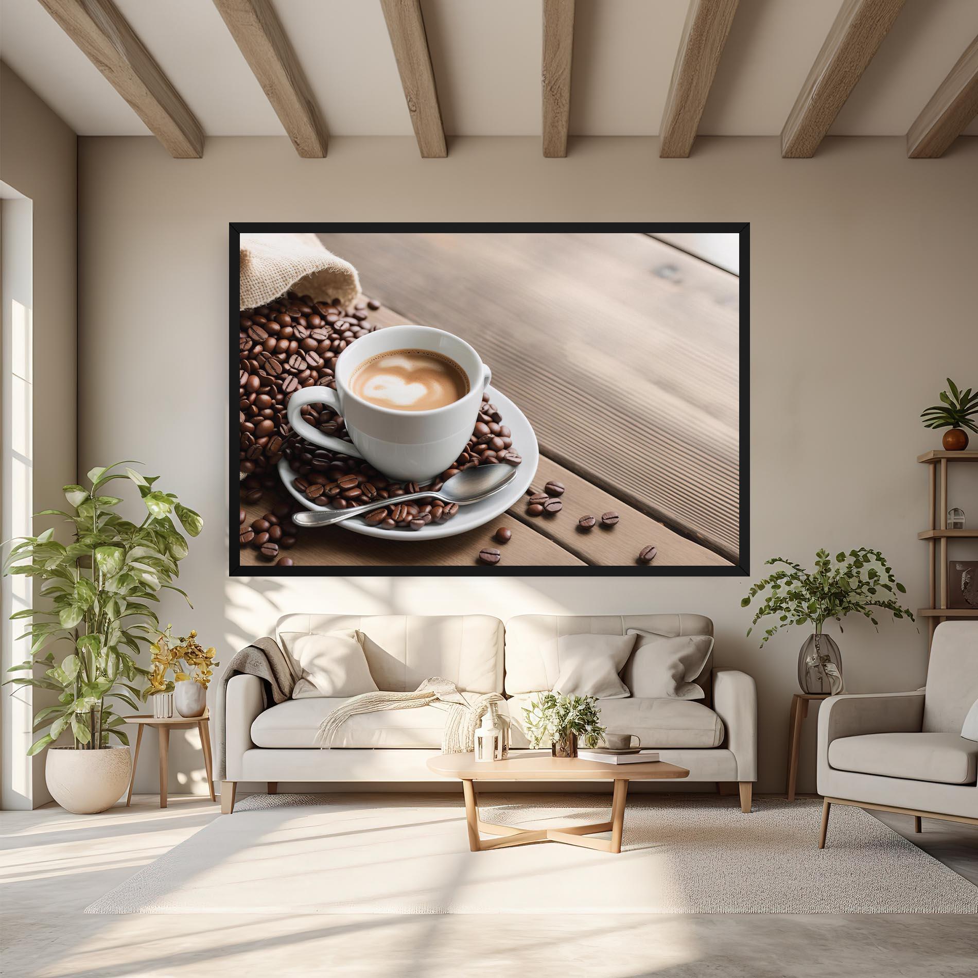 Leinwandbild Coffee On Table mockup 6