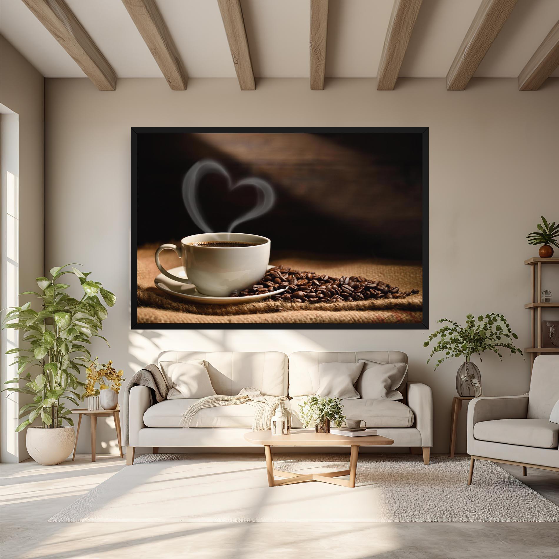 Leinwandbild Heart Coffee Smoke mockup 6