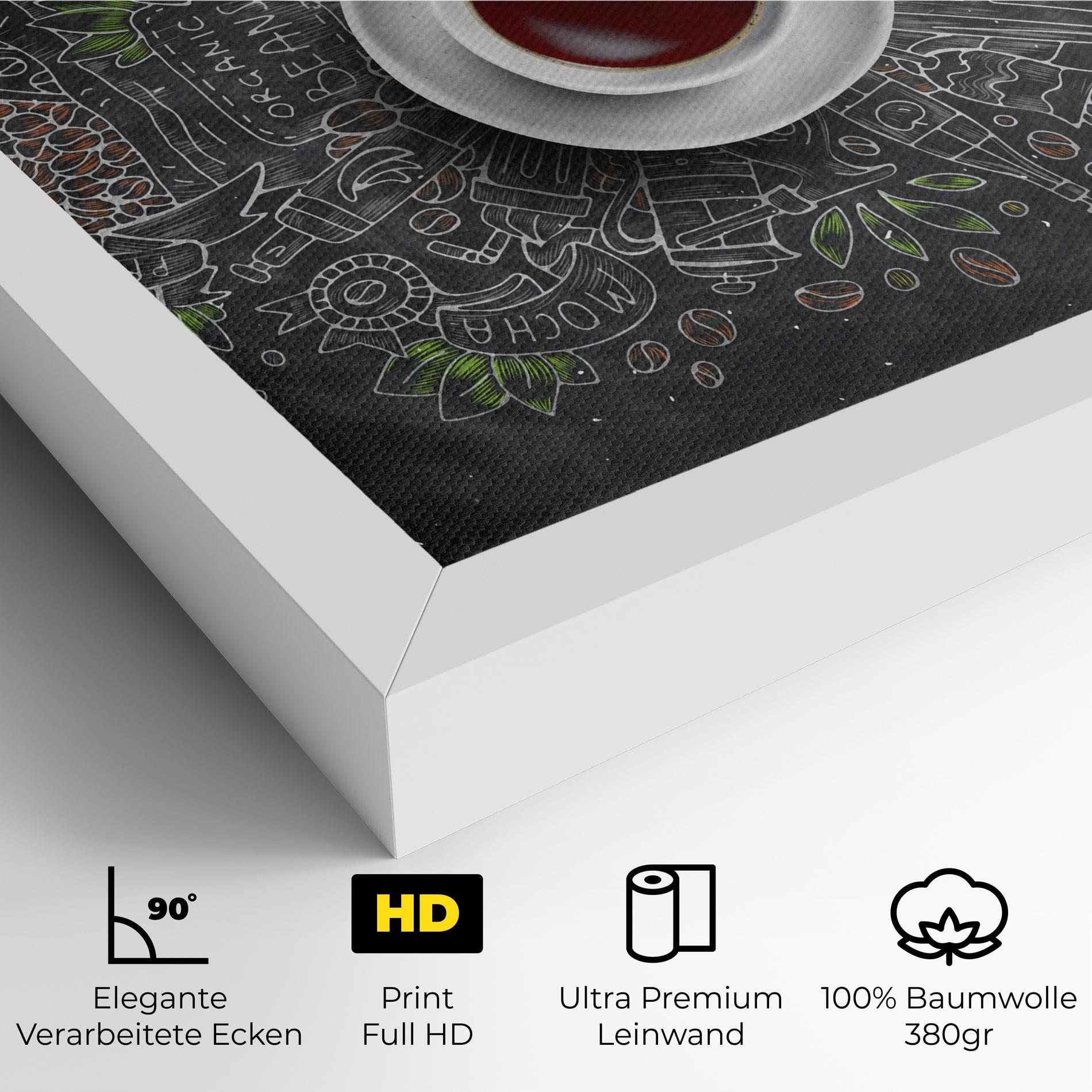 Leinwandbild Black Board Coffee mockup 4