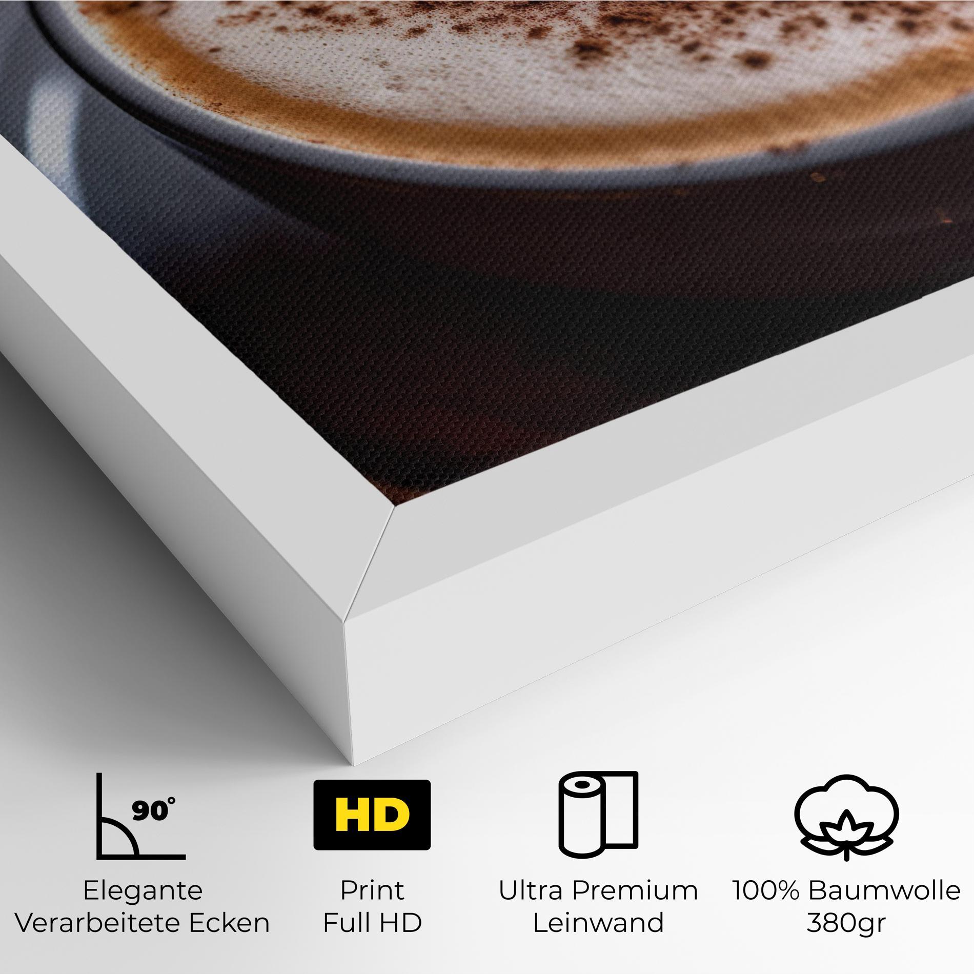 Leinwandbild Cappuccino Coffee Close Up mockup 4