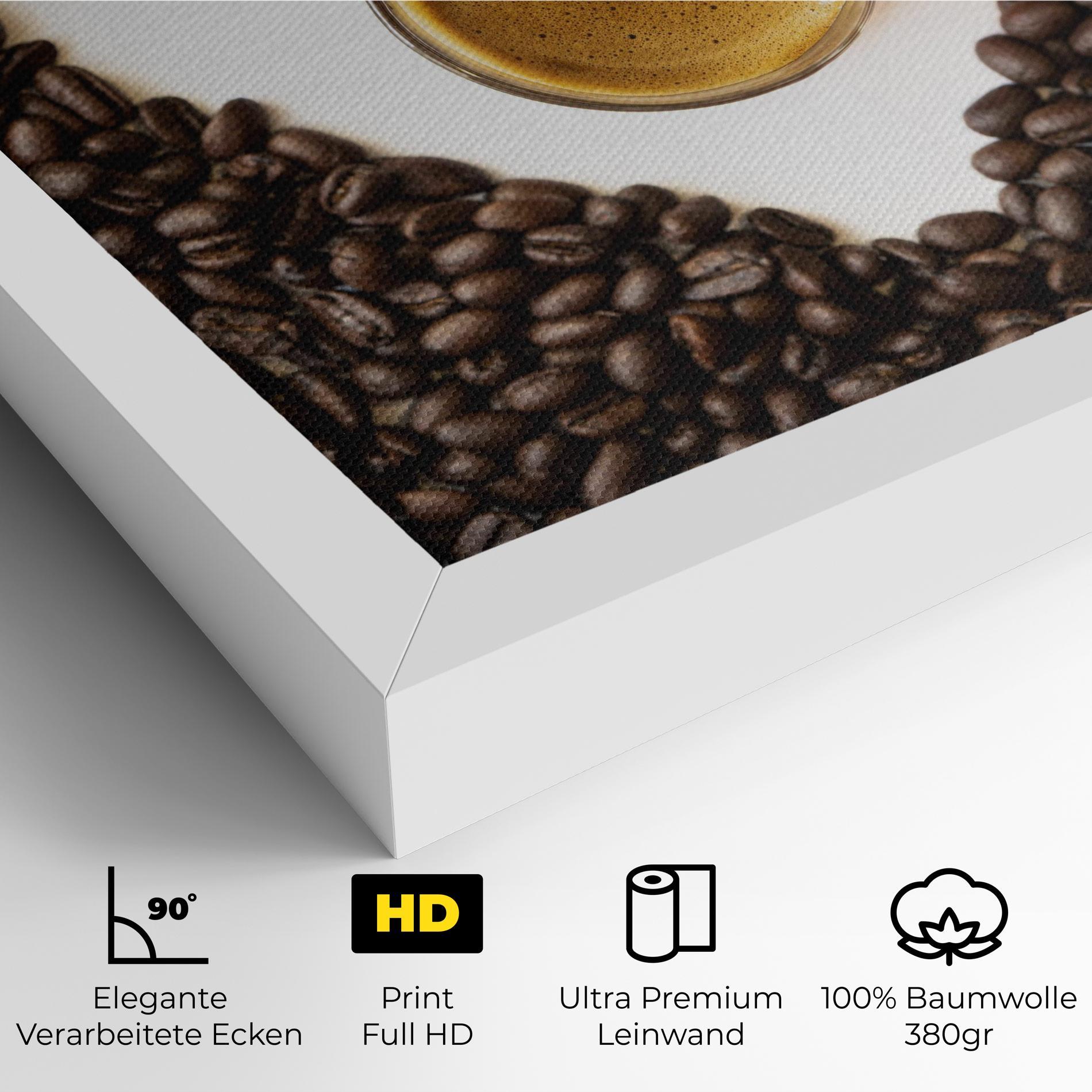 Leinwandbild Coffee Bean Heart mockup 4
