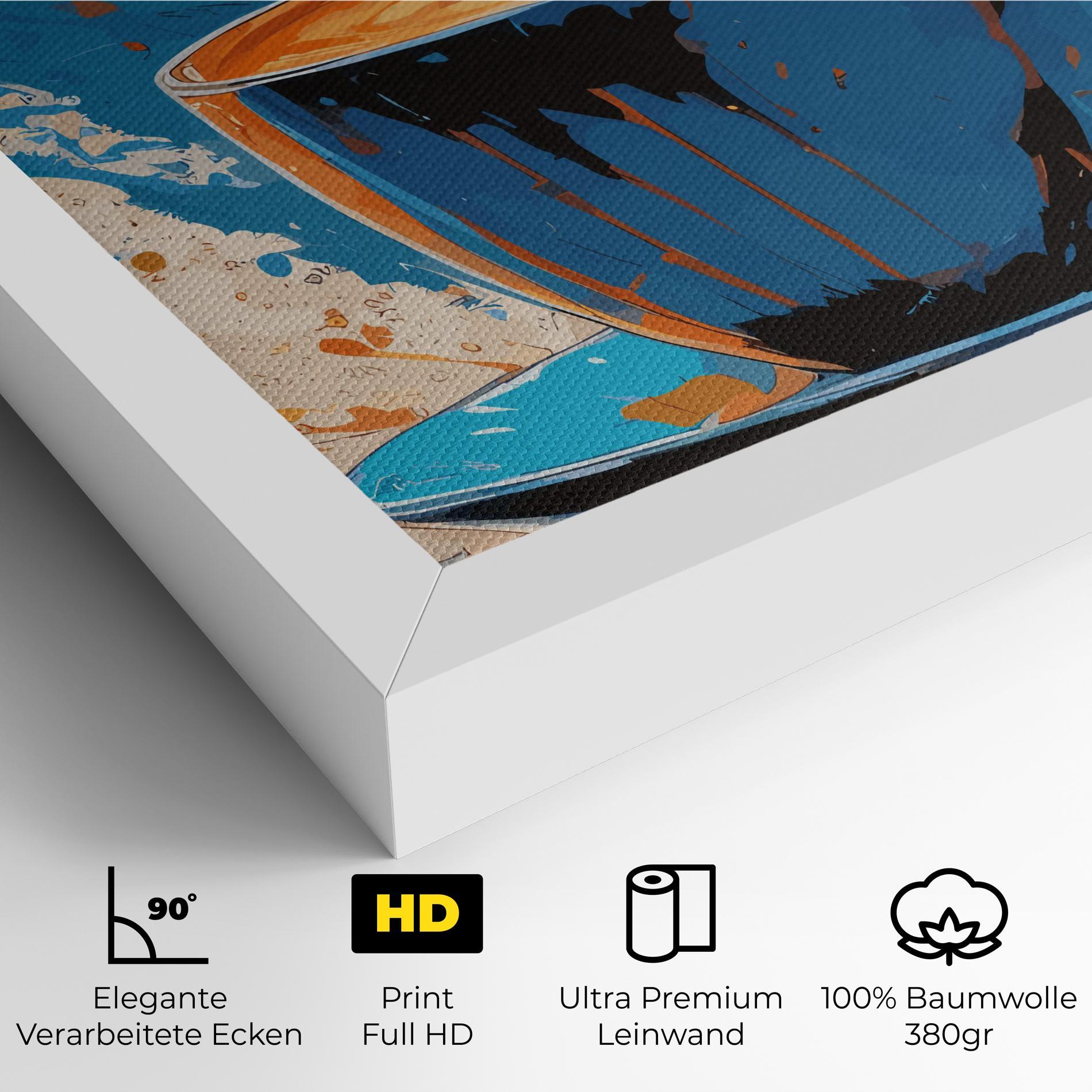 Leinwandbild Coffee Blue Orange mockup 4