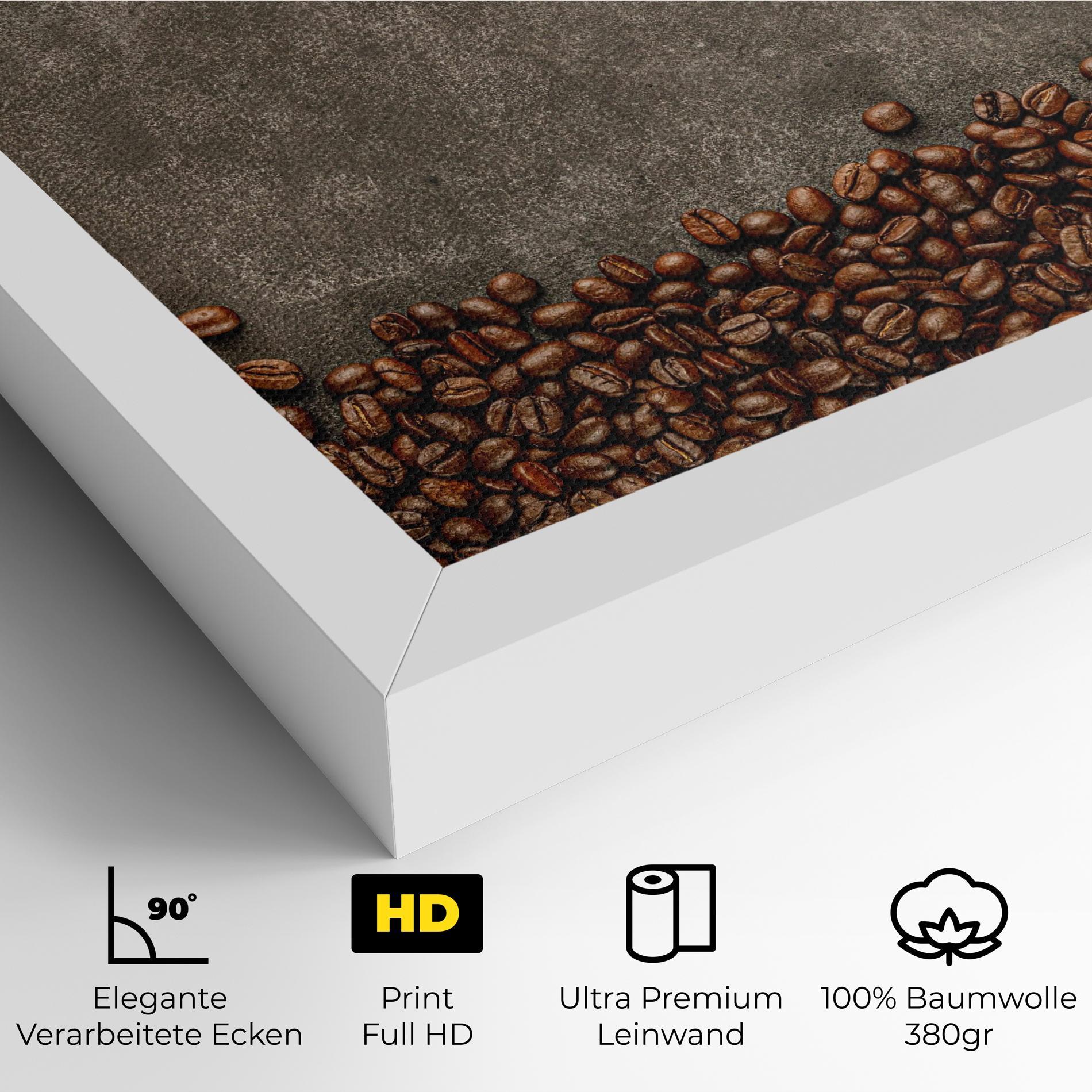Leinwandbild Coffee On Grey Table mockup 4