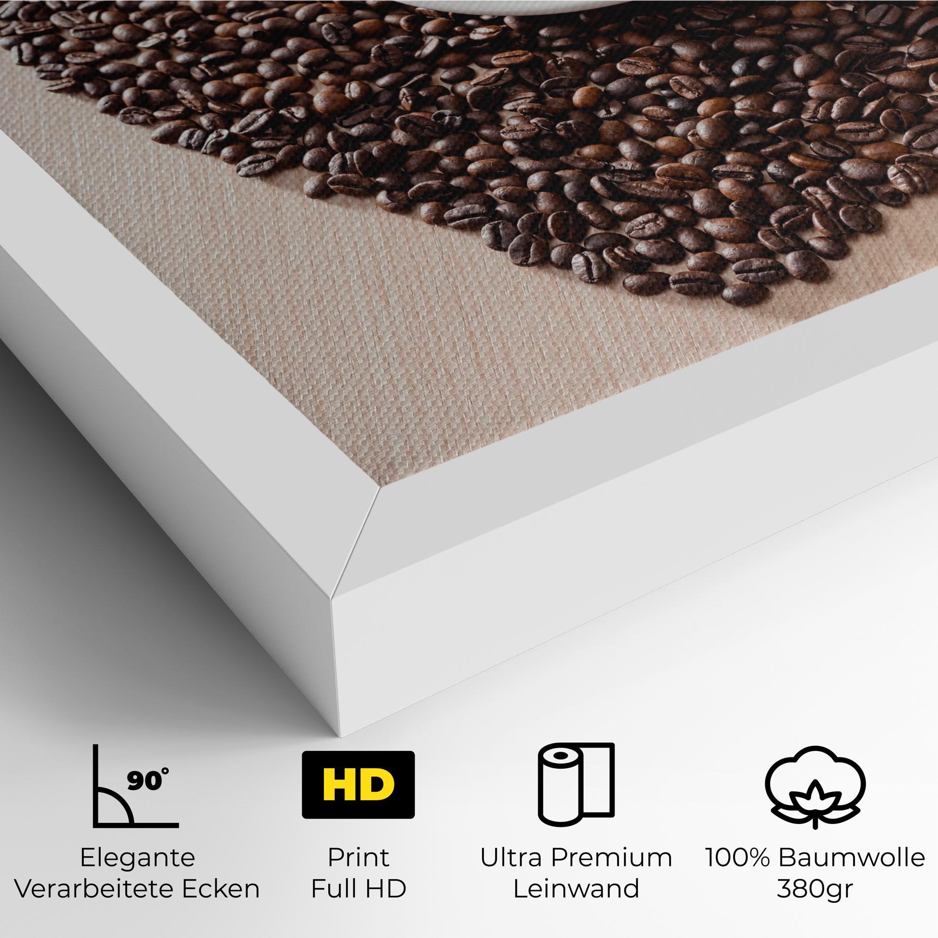 Leinwandbild Heart Coffee Beans mockup 4