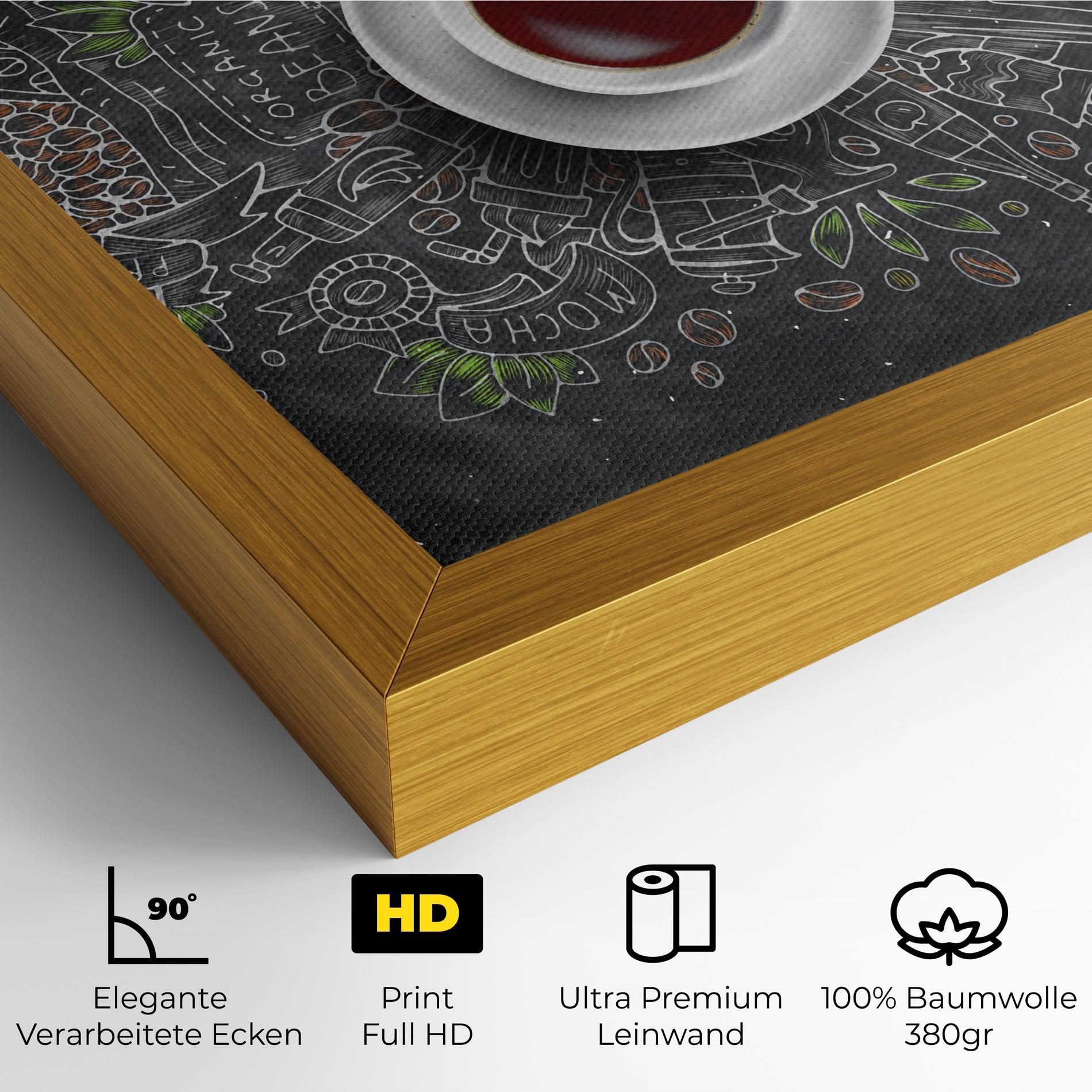 Leinwandbild Black Board Coffee mockup 4