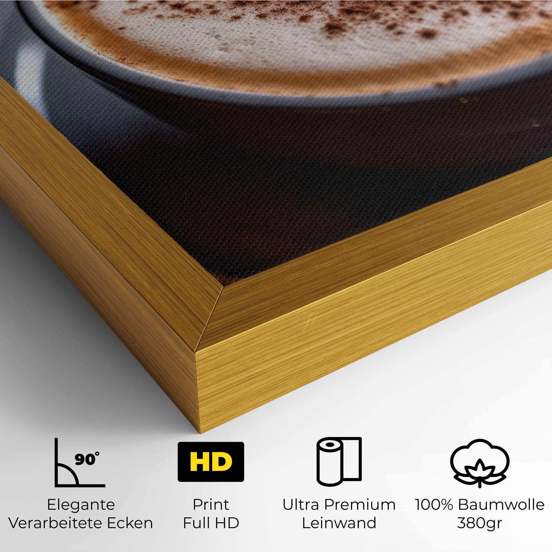 Leinwandbild Cappuccino Coffee Close Up mockup 4