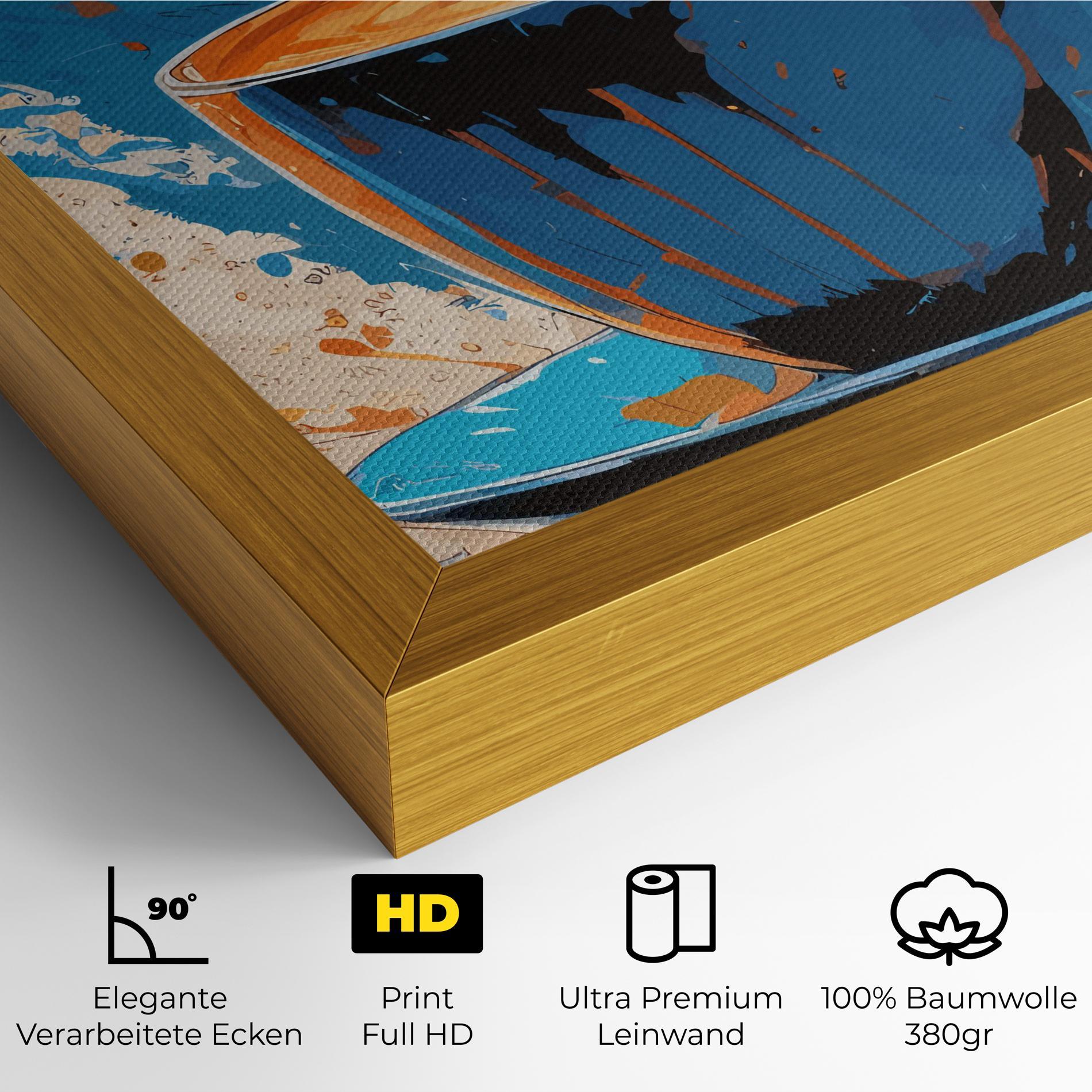 Leinwandbild Coffee Blue Orange mockup 4