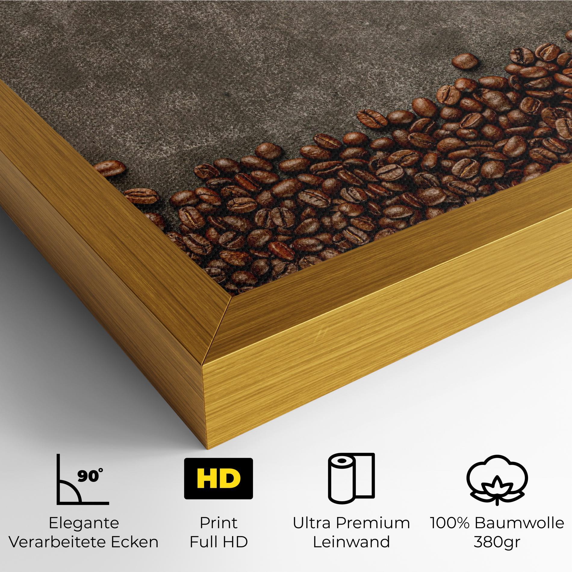 Leinwandbild Coffee On Grey Table mockup 4