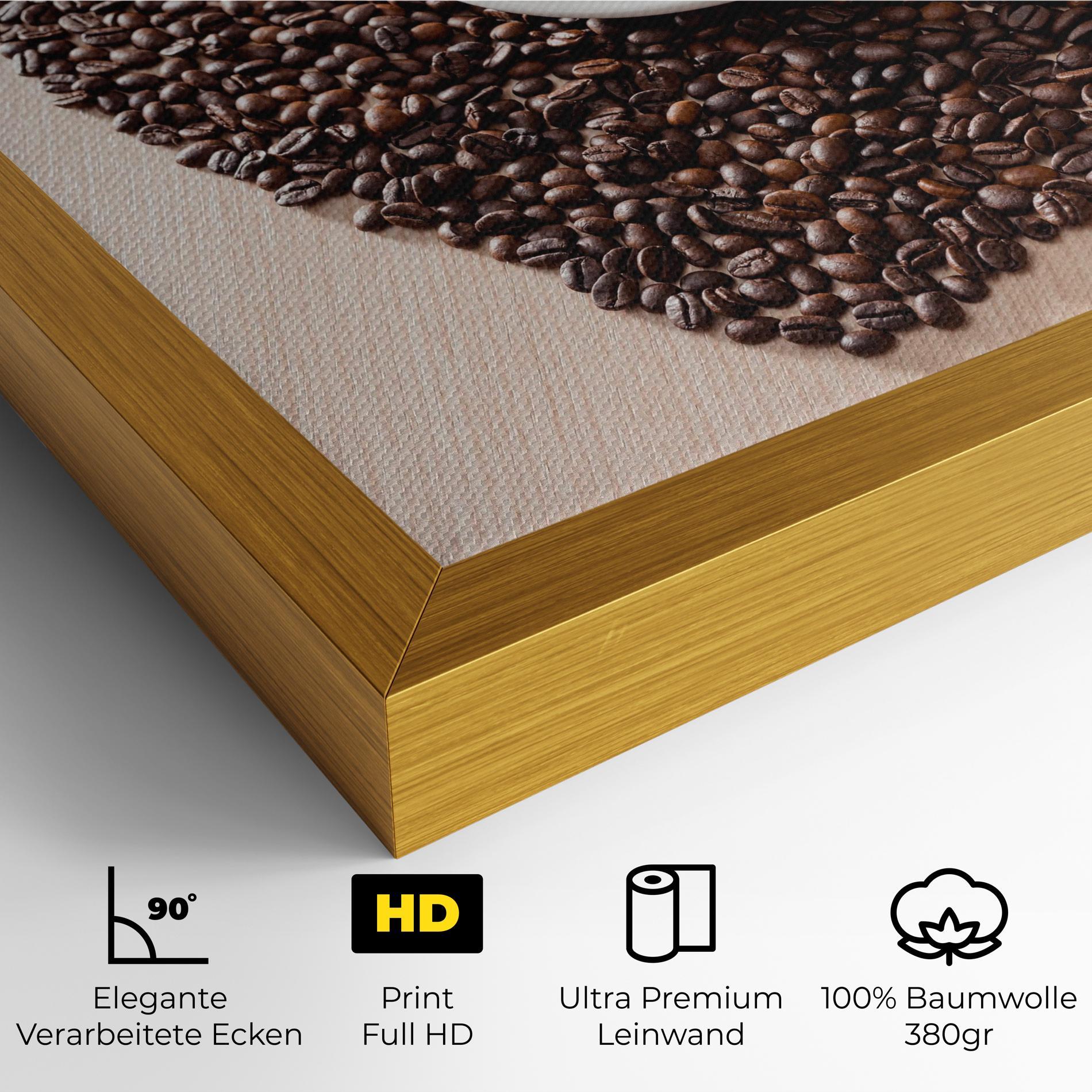 Leinwandbild Heart Coffee Beans mockup 4