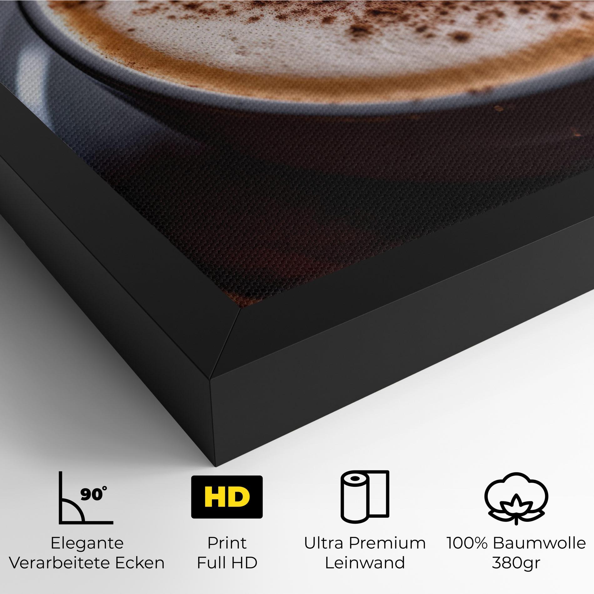 Leinwandbild Cappuccino Coffee Close Up mockup 4