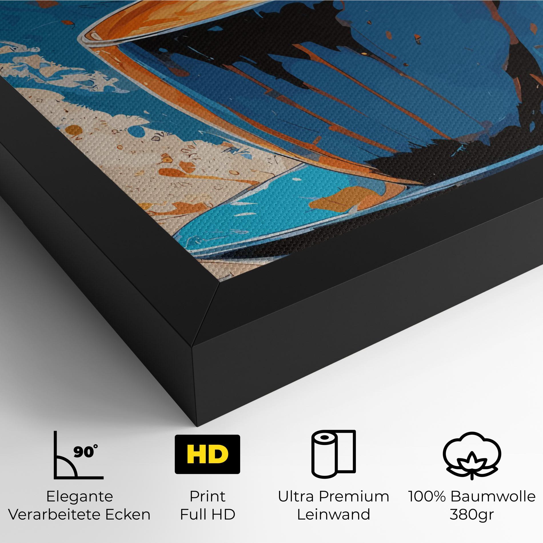 Leinwandbild Coffee Blue Orange mockup 4