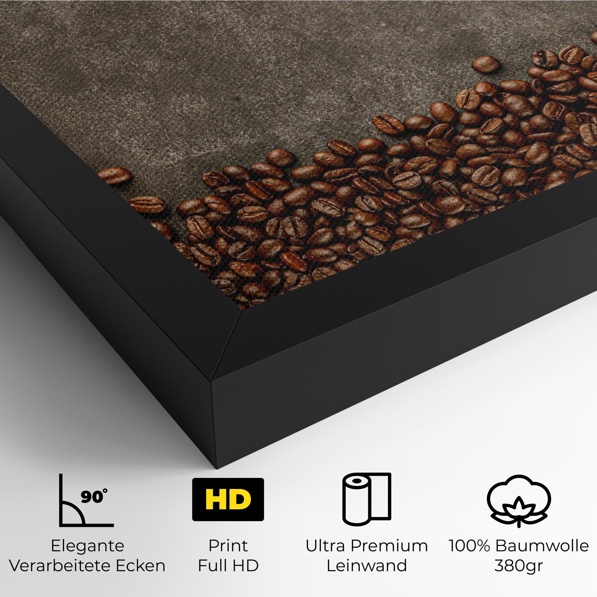 Leinwandbild Coffee On Grey Table mockup 4