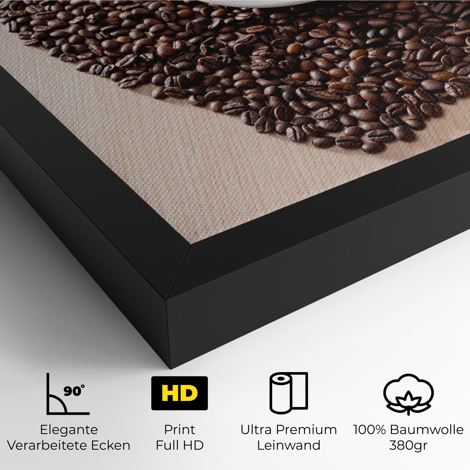 Leinwandbild Heart Coffee Beans mockup 4