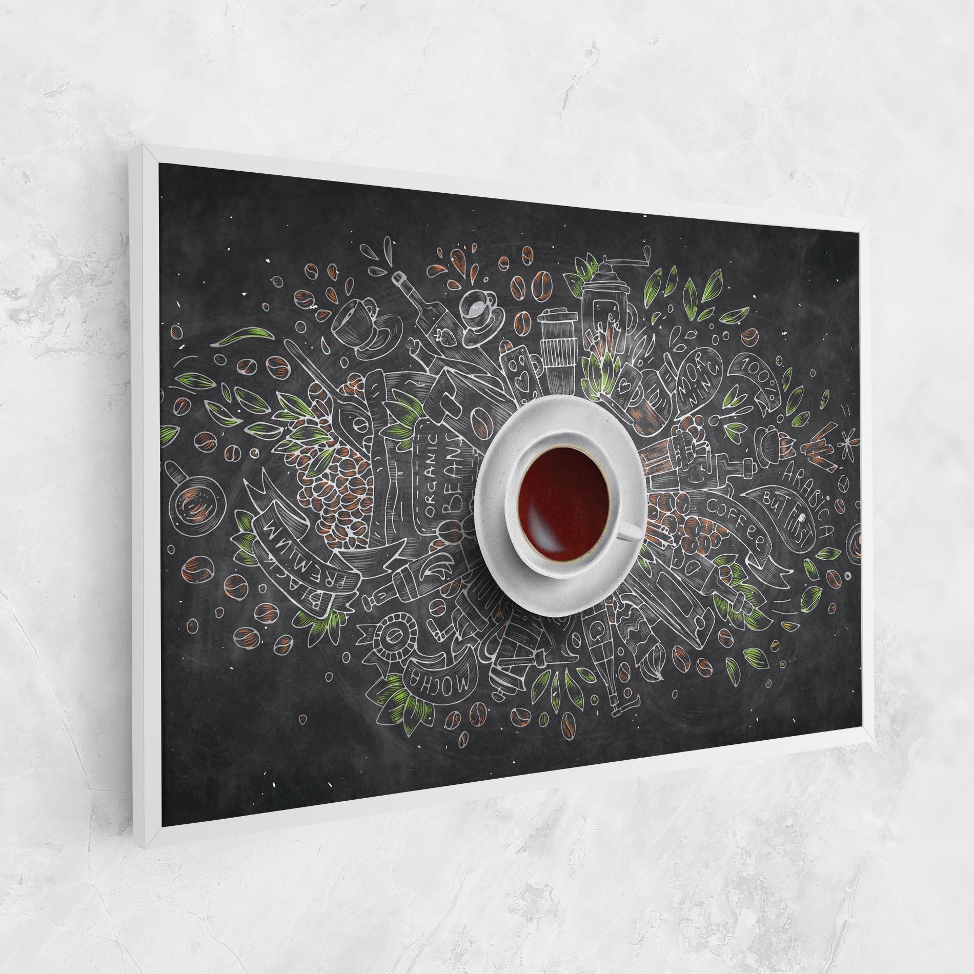 Leinwandbild Black Board Coffee mockup 1