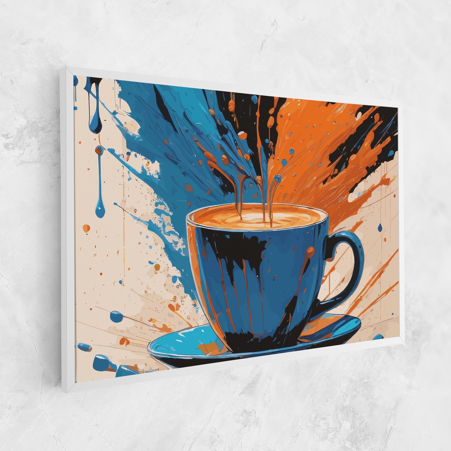 Leinwandbild Coffee Blue Orange mockup 1