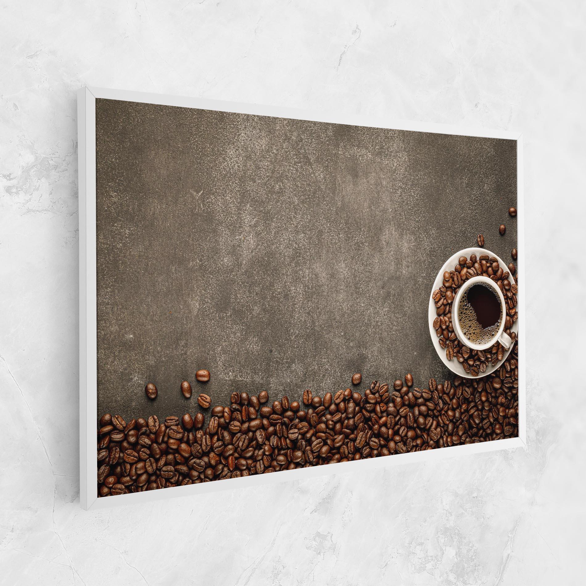 Leinwandbild Coffee On Grey Table mockup 1