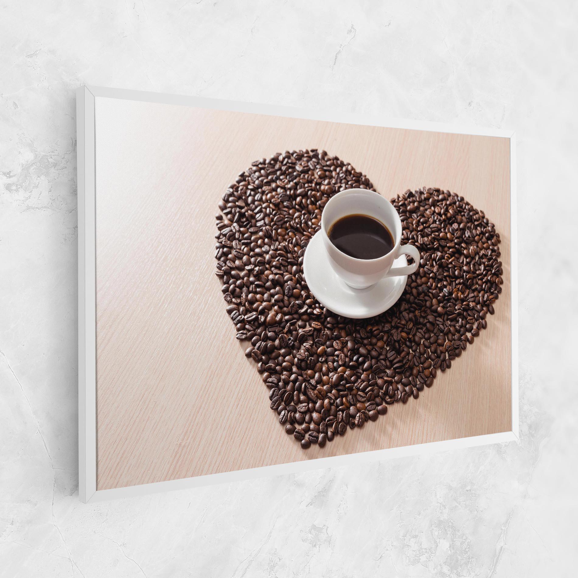 Leinwandbild Heart Coffee Beans mockup 1