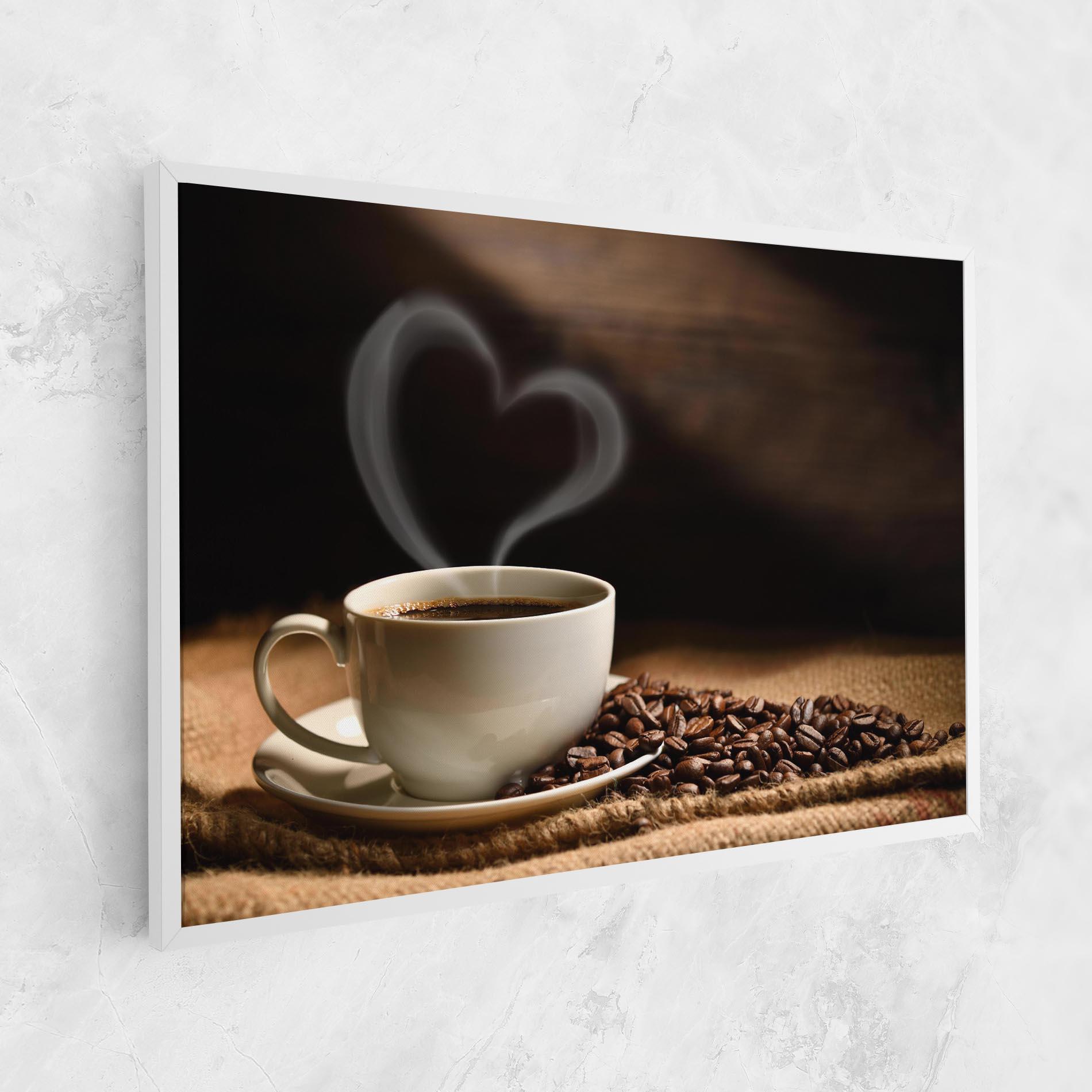 Leinwandbild Heart Coffee Smoke mockup 1