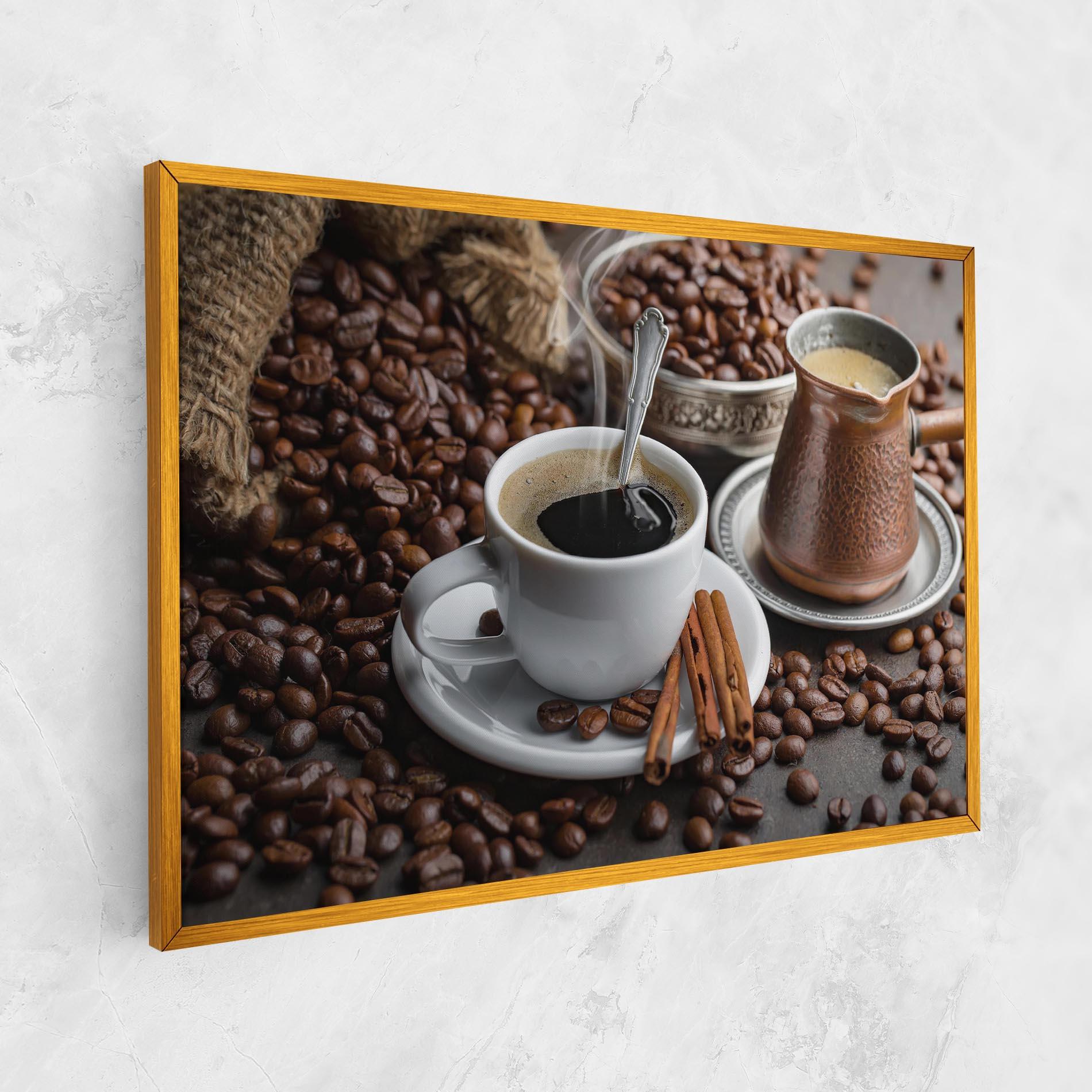 Leinwandbild Black Coffee Beans mockup 1