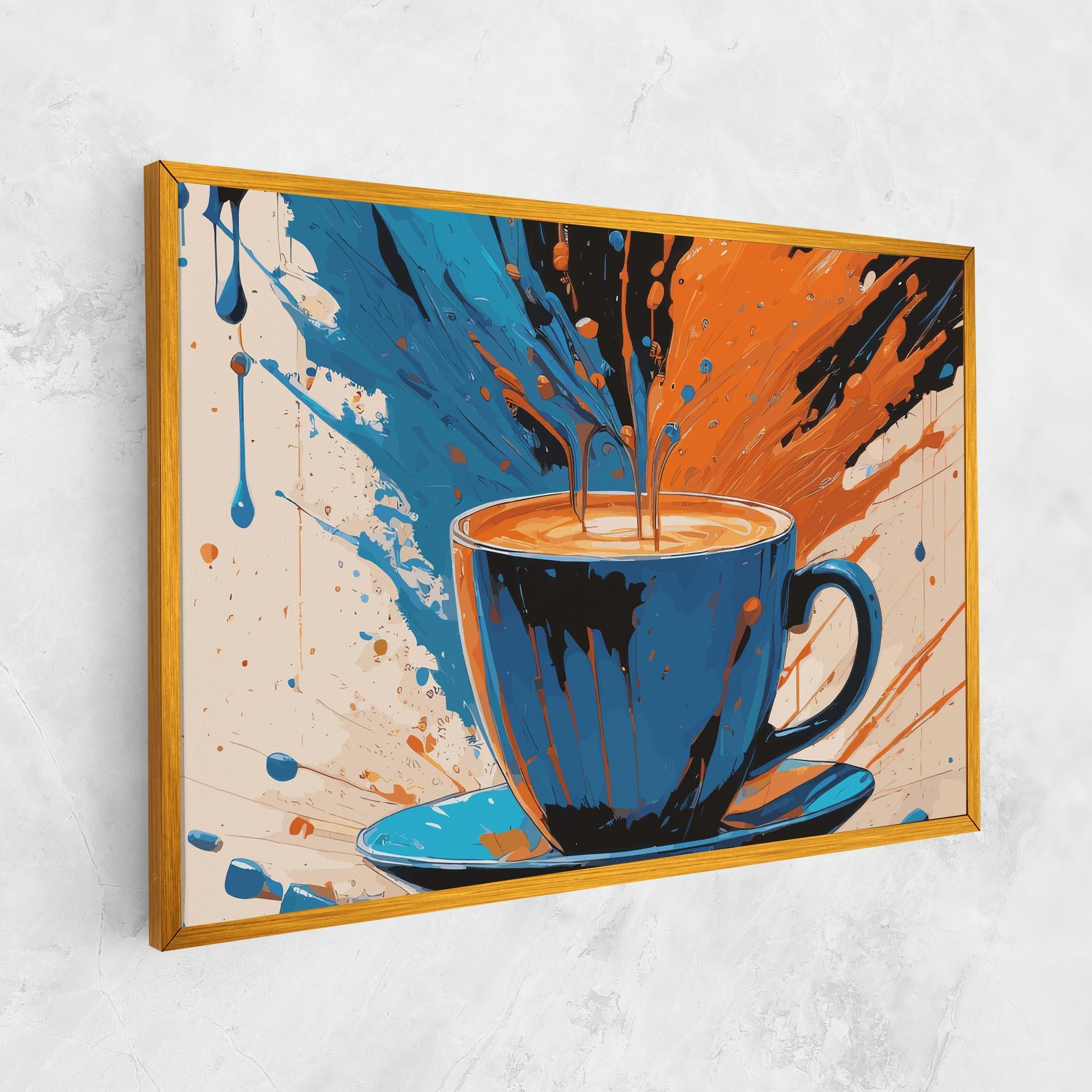 Leinwandbild Coffee Blue Orange mockup 1