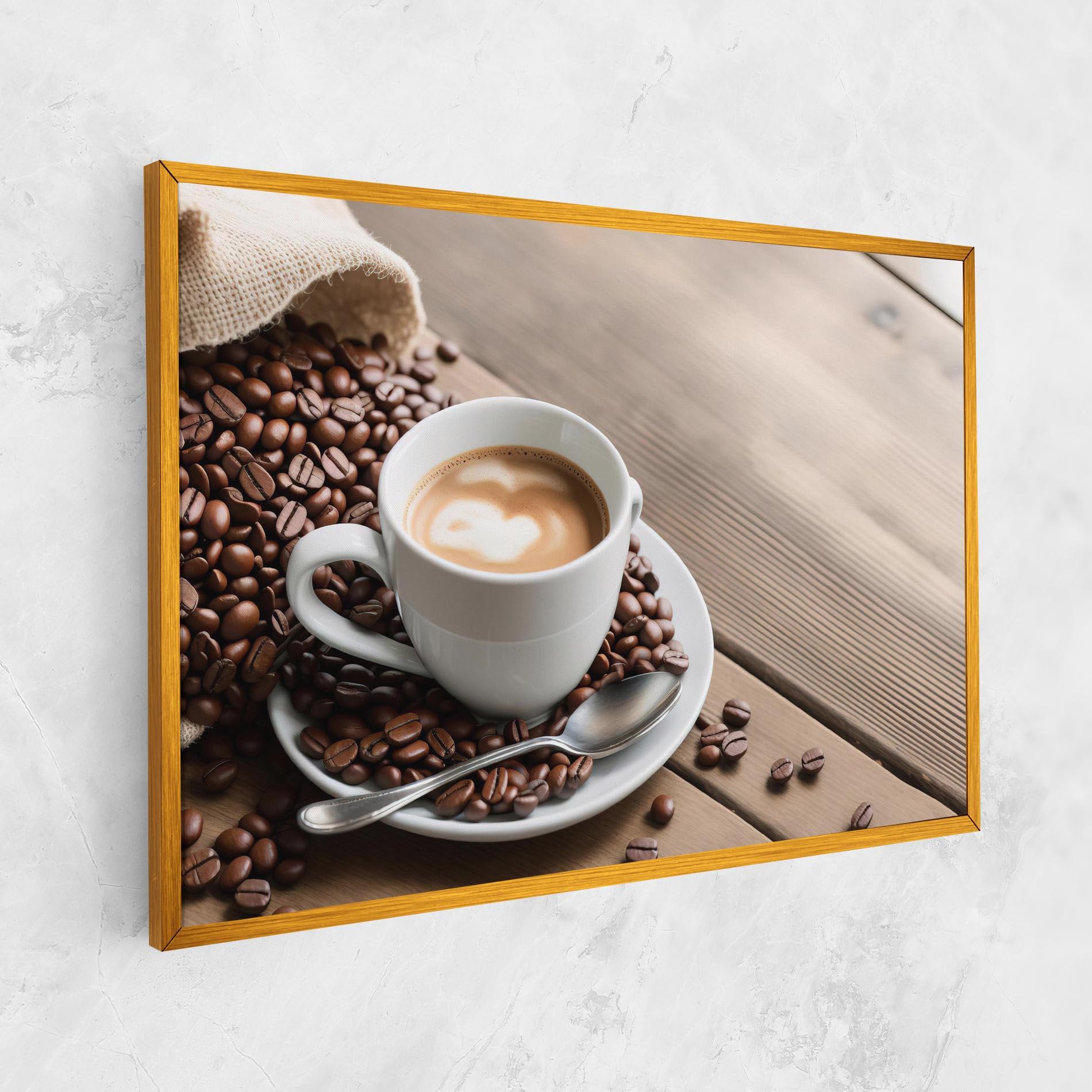 Leinwandbild Coffee On Table mockup 1