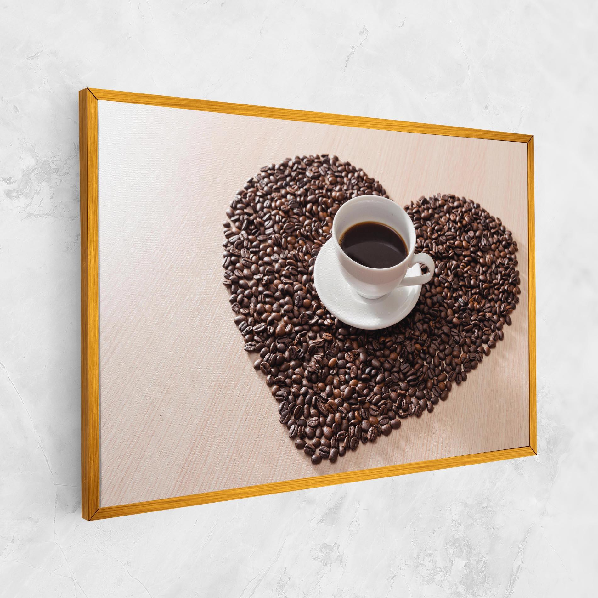 Leinwandbild Heart Coffee Beans mockup 1