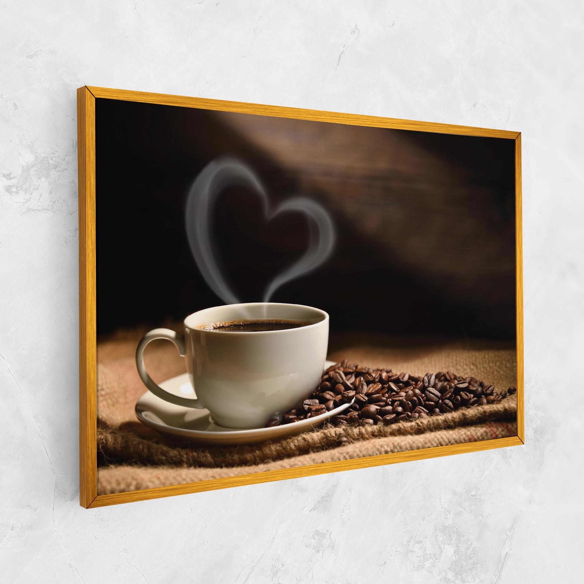 Leinwandbild Heart Coffee Smoke mockup 1