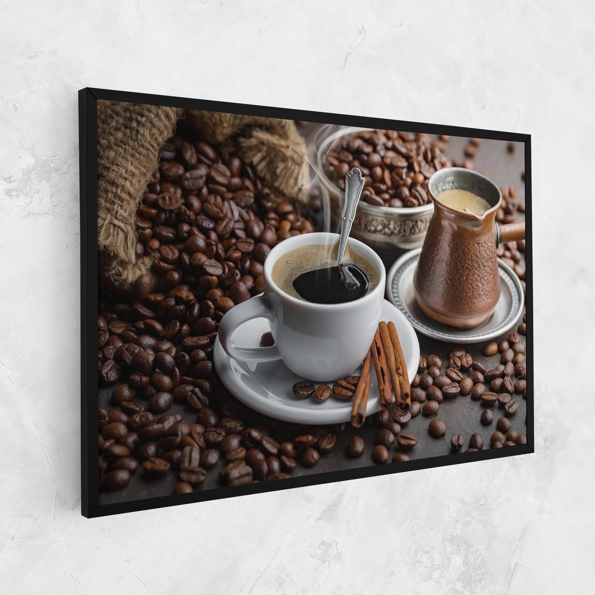 Leinwandbild Black Coffee Beans mockup 1