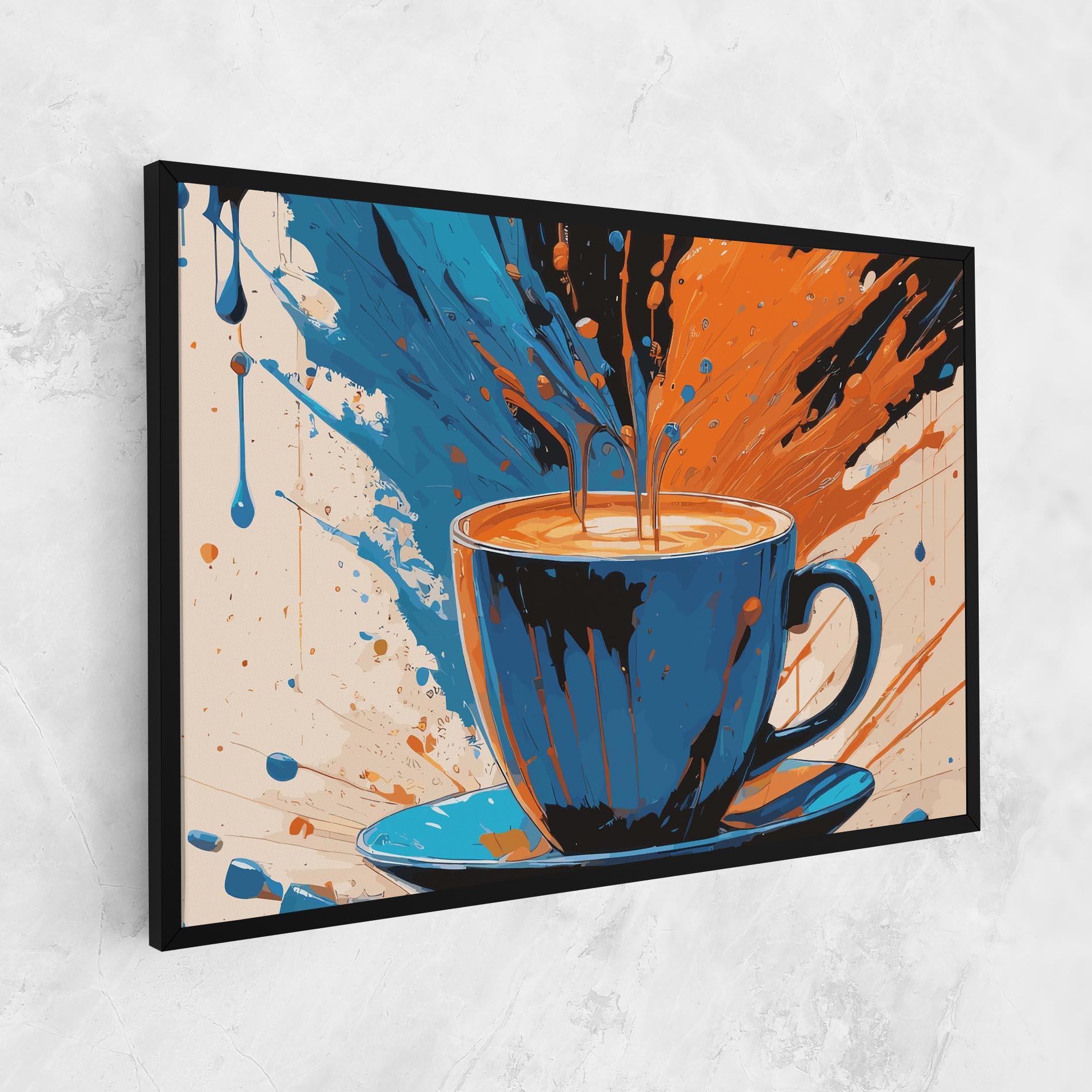 Leinwandbild Coffee Blue Orange mockup 1