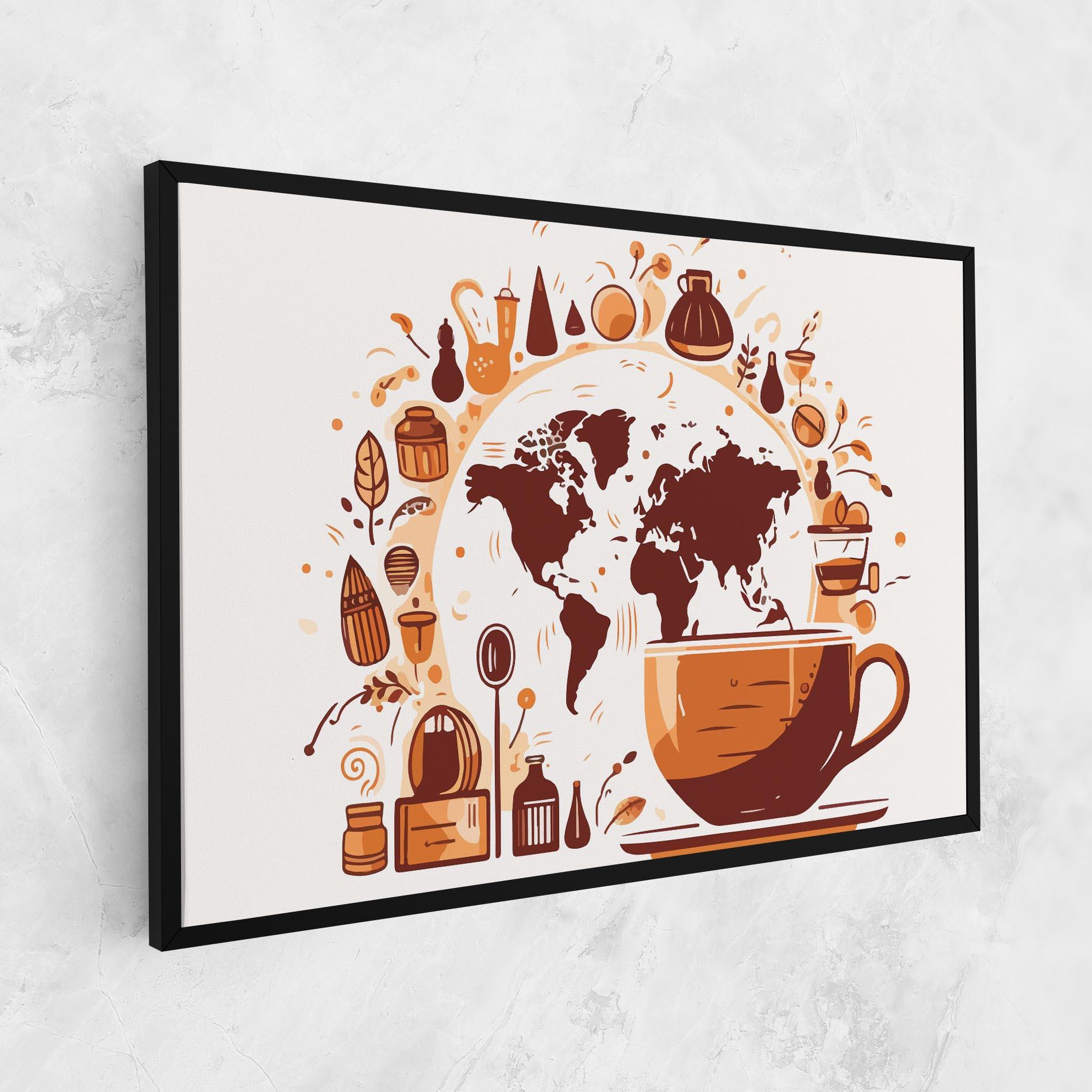 Leinwandbild Coffee Map mockup 1