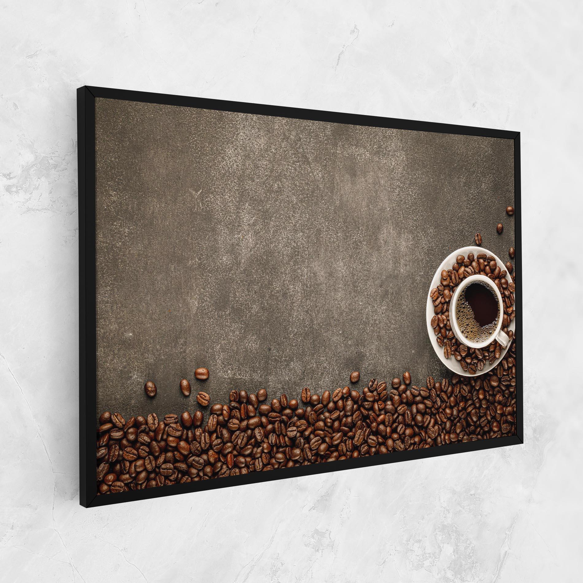 Leinwandbild Coffee On Grey Table mockup 1
