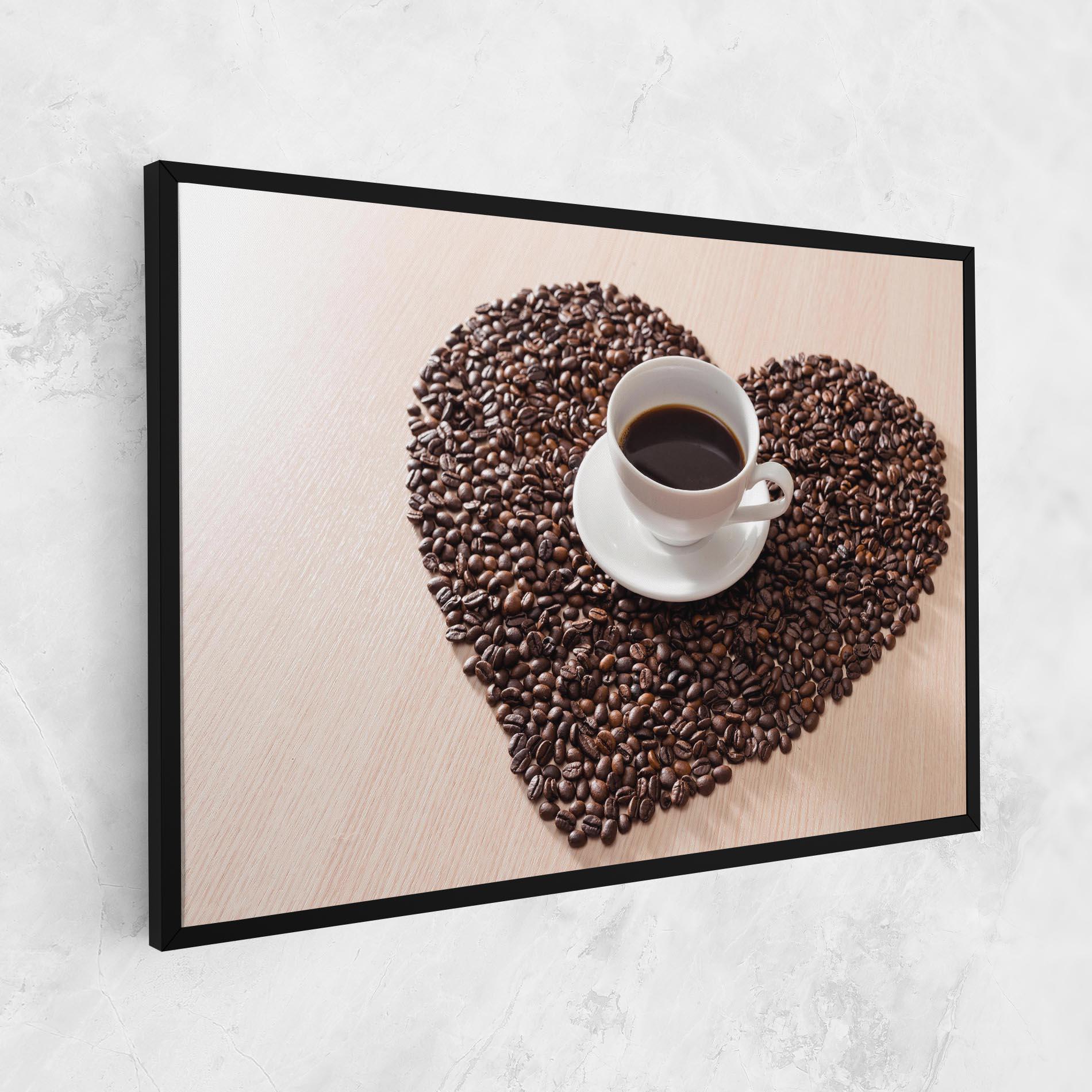 Leinwandbild Heart Coffee Beans mockup 1