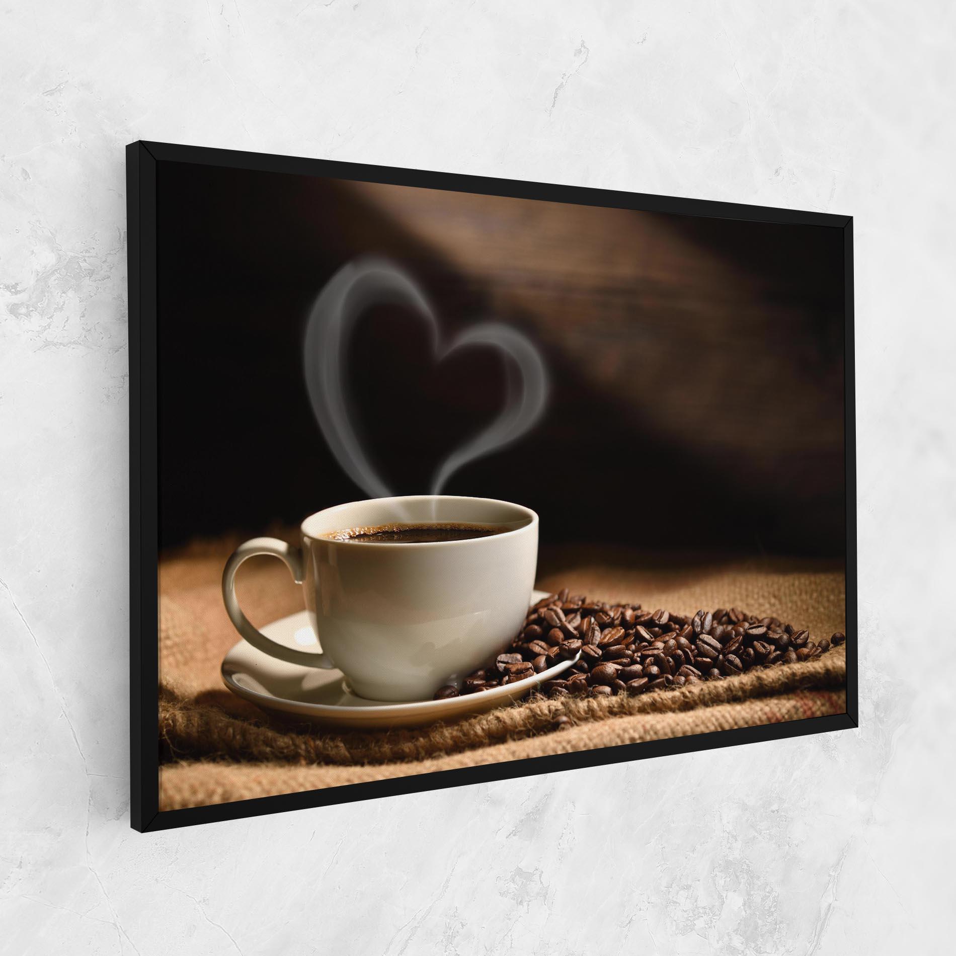 Leinwandbild Heart Coffee Smoke mockup 1