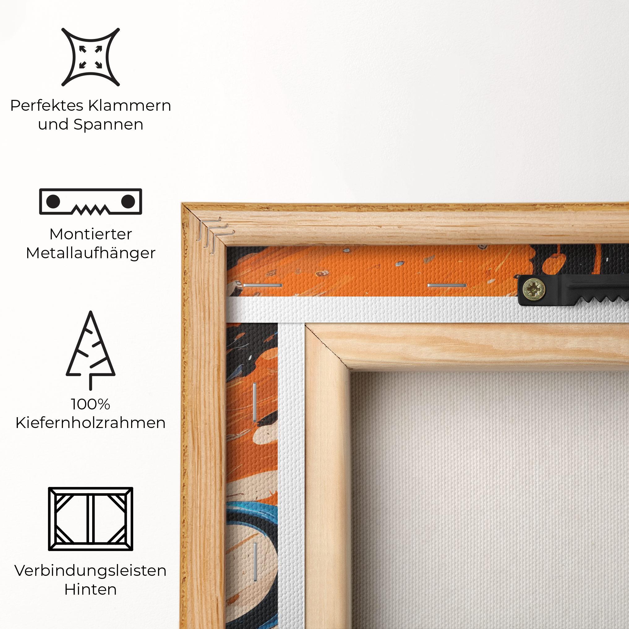 Leinwandbild Coffee Blue Orange mockup 5