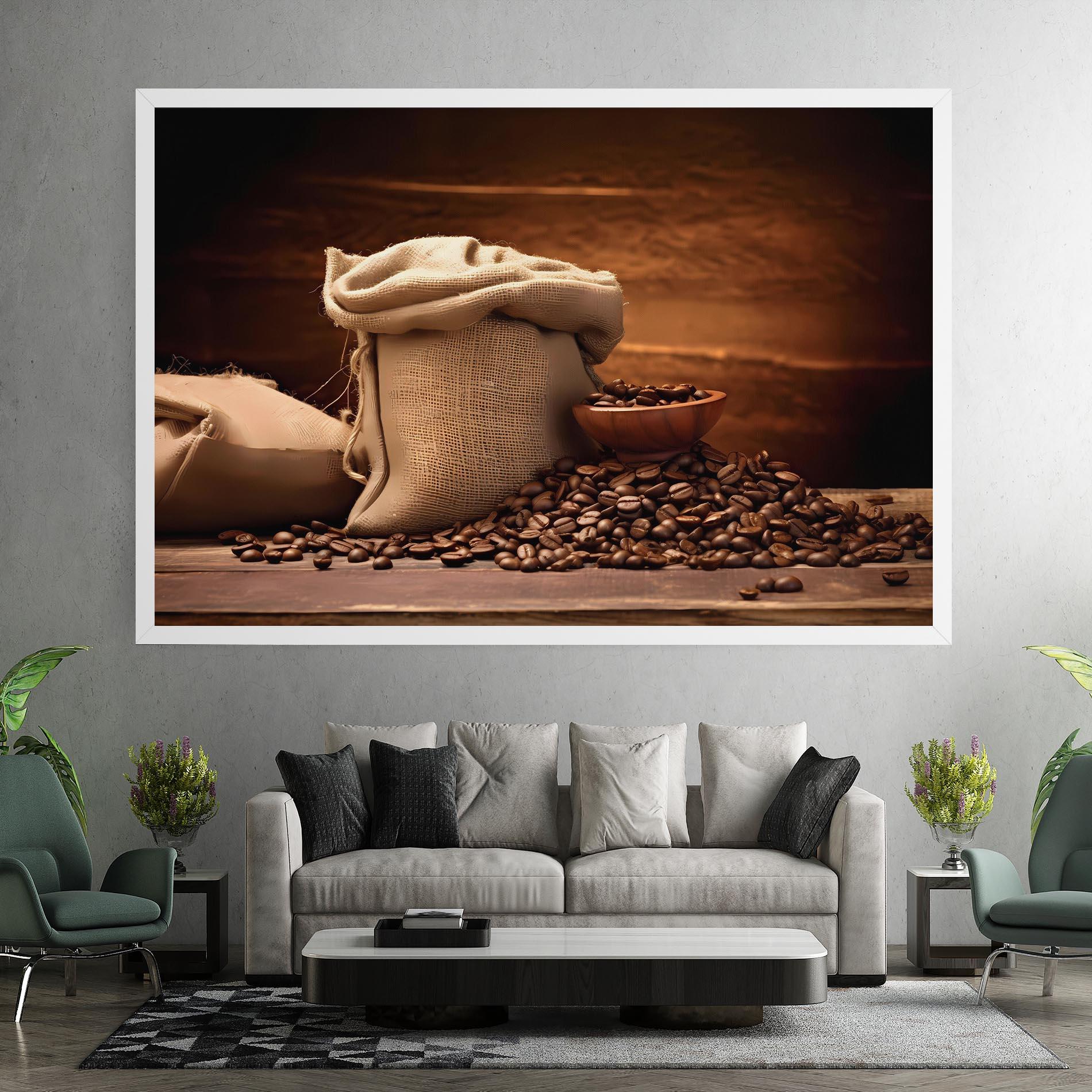 Leinwandbild Big Bag Of Coffee Beans mockup 7