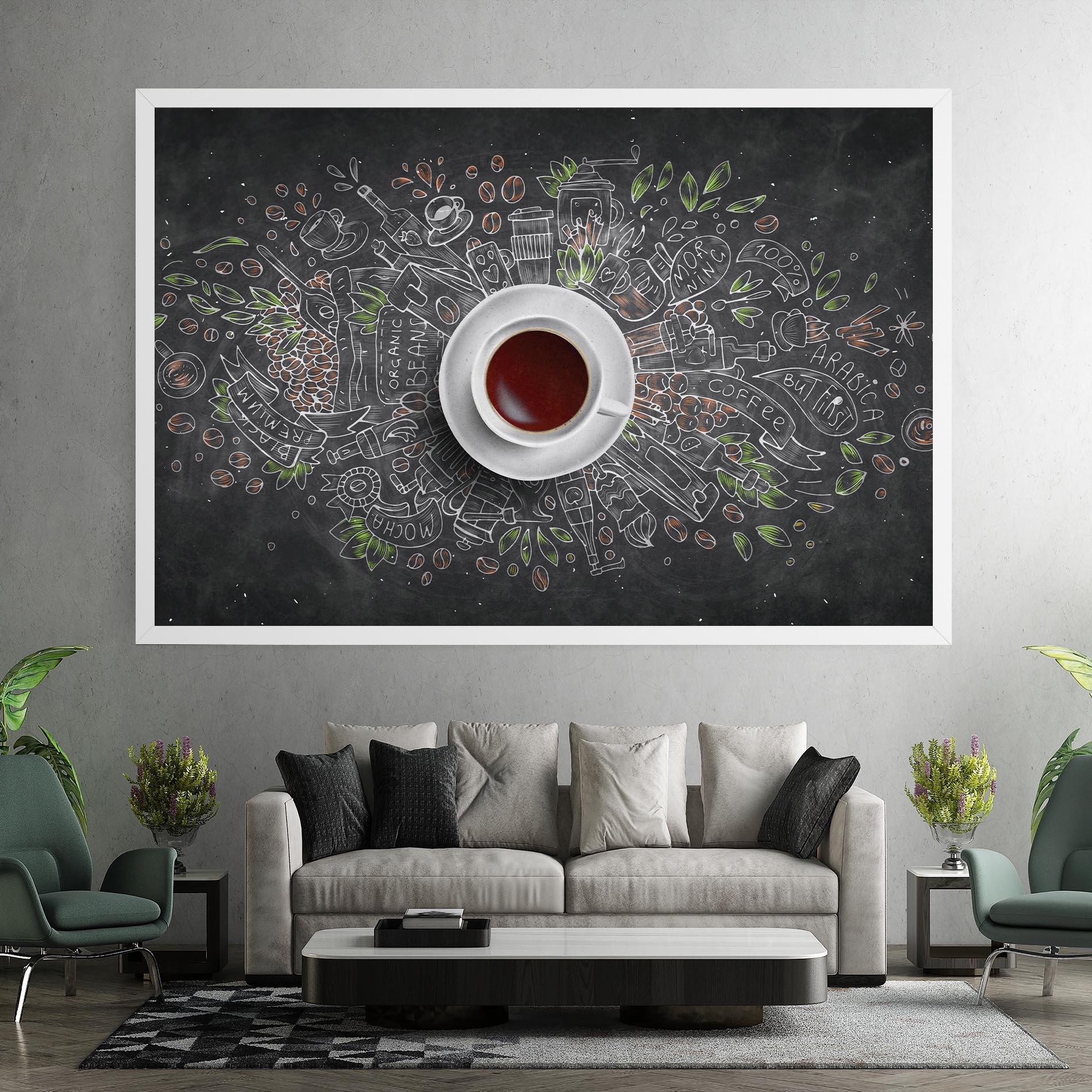Leinwandbild Black Board Coffee mockup 7
