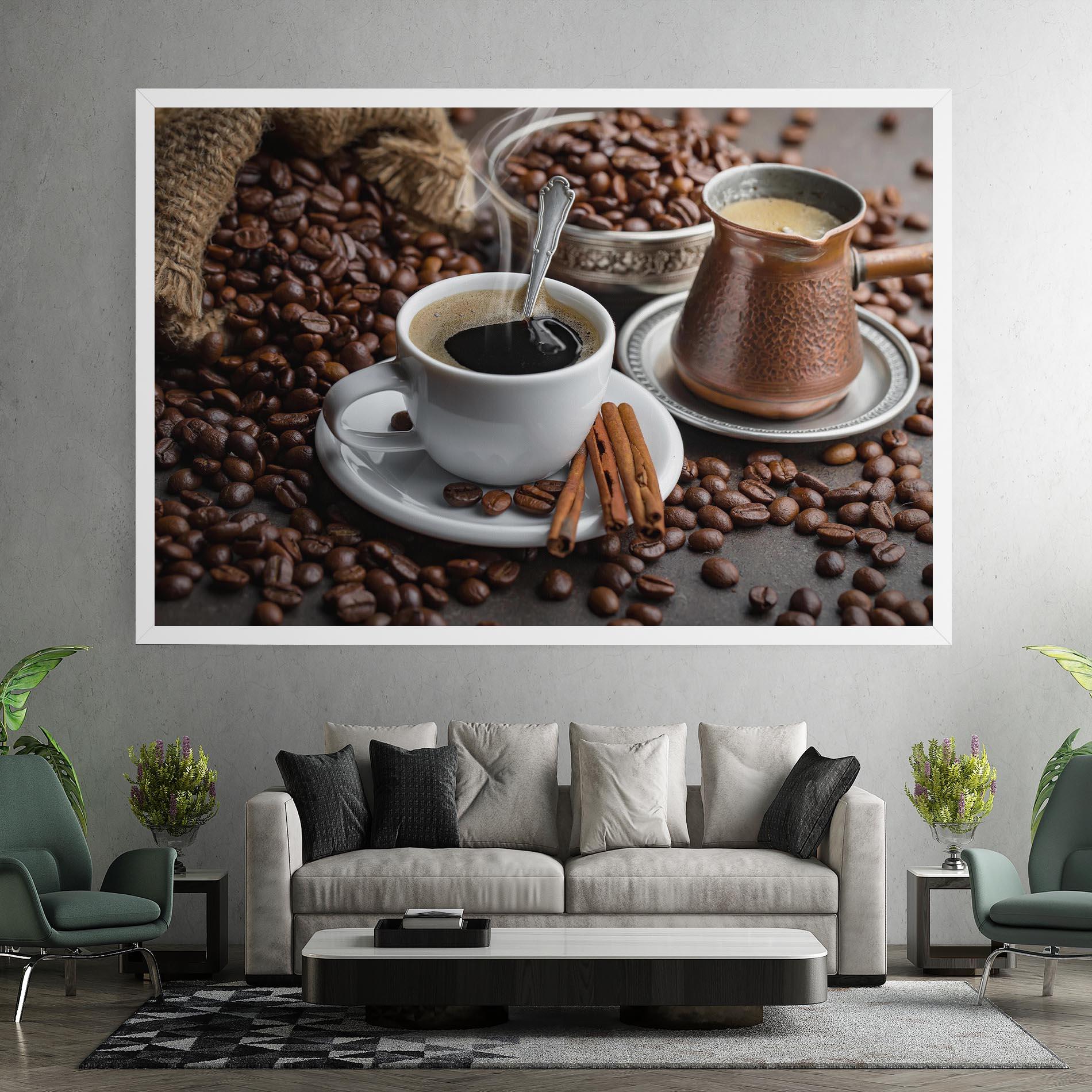 Leinwandbild Black Coffee Beans mockup 7