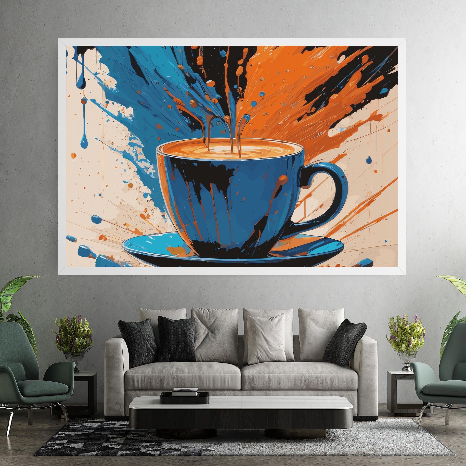 Leinwandbild Coffee Blue Orange mockup 7