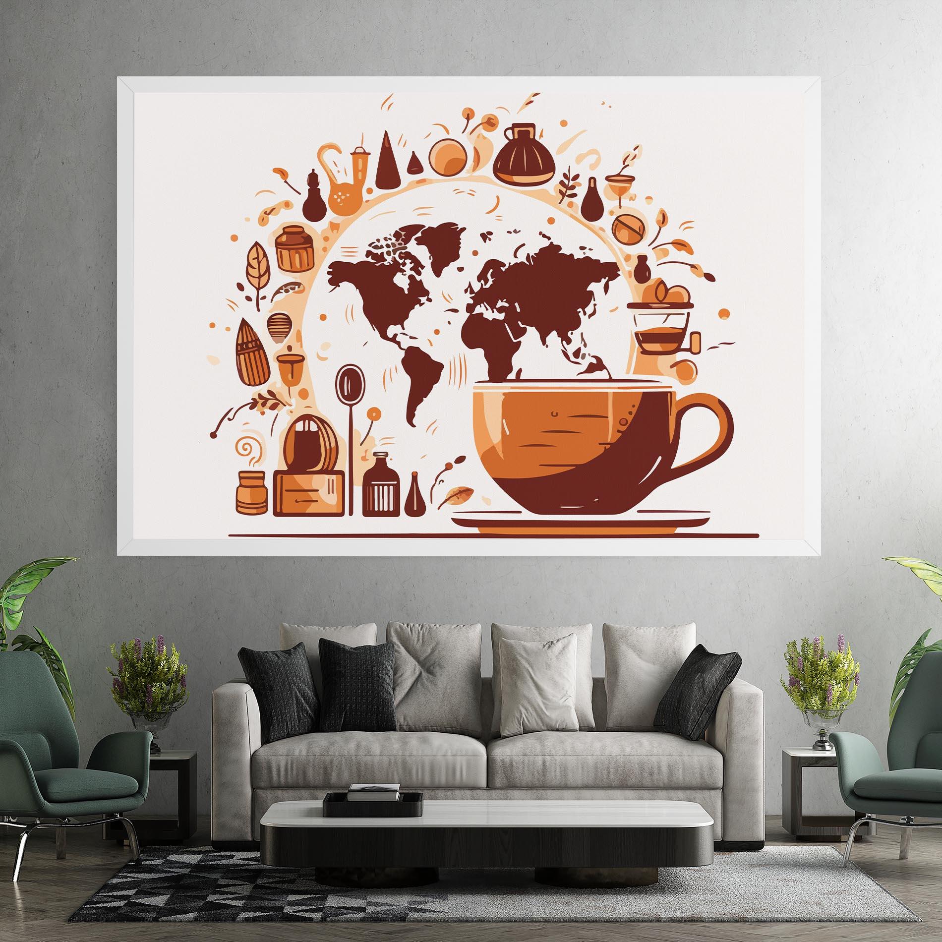 Leinwandbild Coffee Map mockup 7