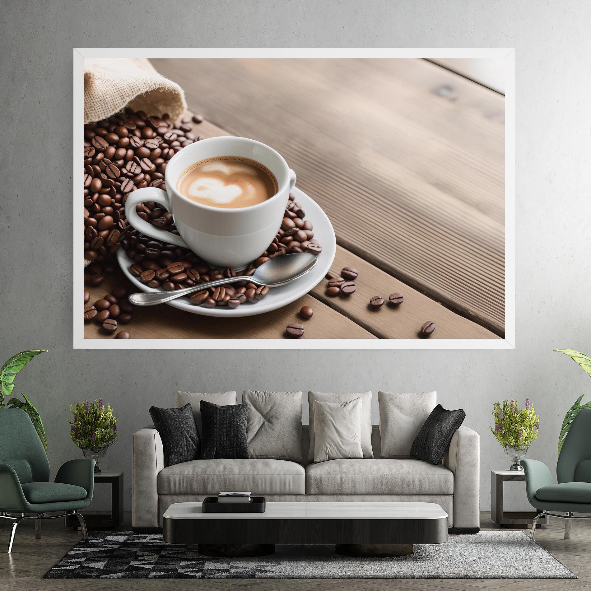 Leinwandbild Coffee On Table mockup 7
