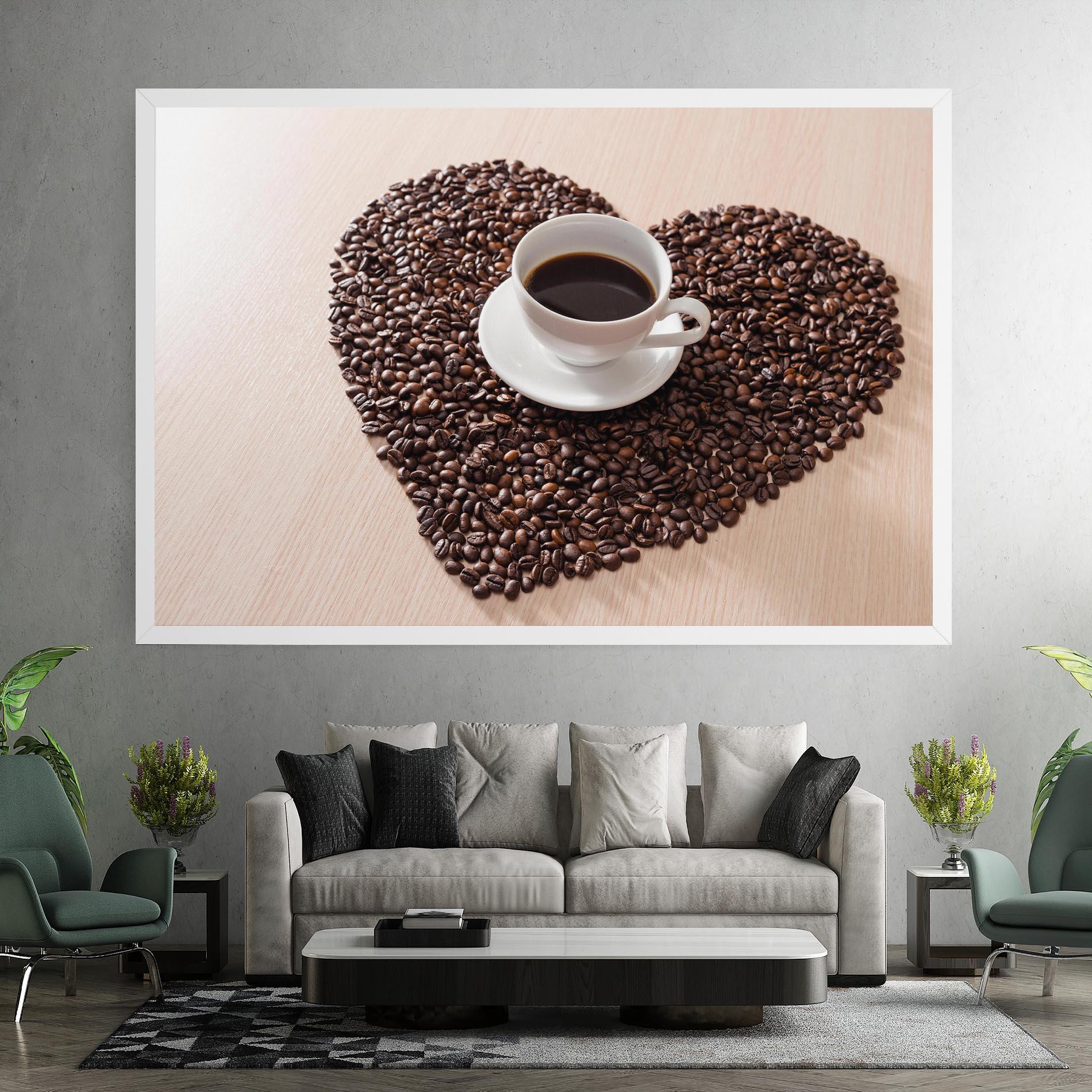 Leinwandbild Heart Coffee Beans mockup 7