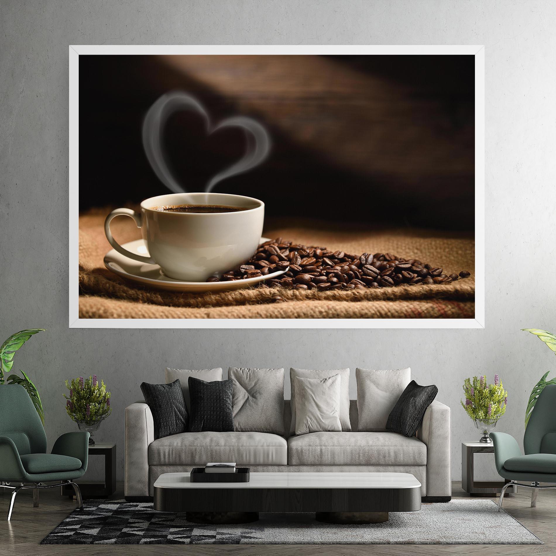 Leinwandbild Heart Coffee Smoke mockup 7