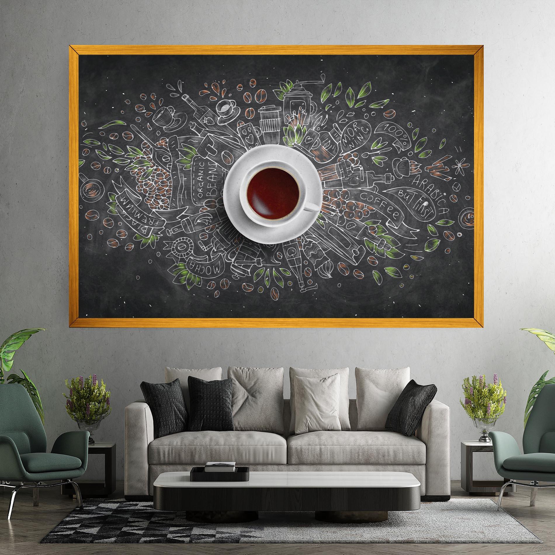 Leinwandbild Black Board Coffee mockup 7