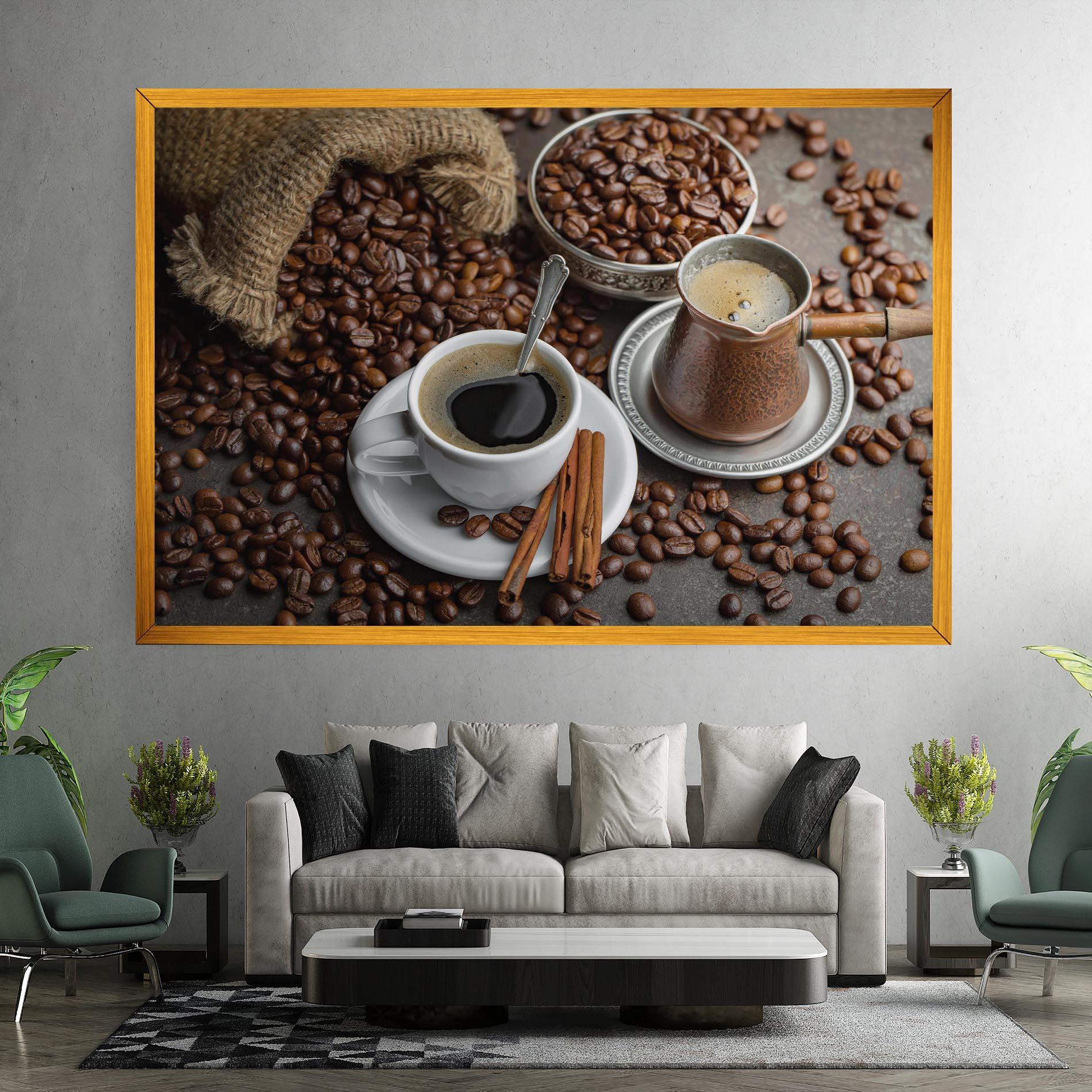 Leinwandbild Black Coffee Bean mockup 7