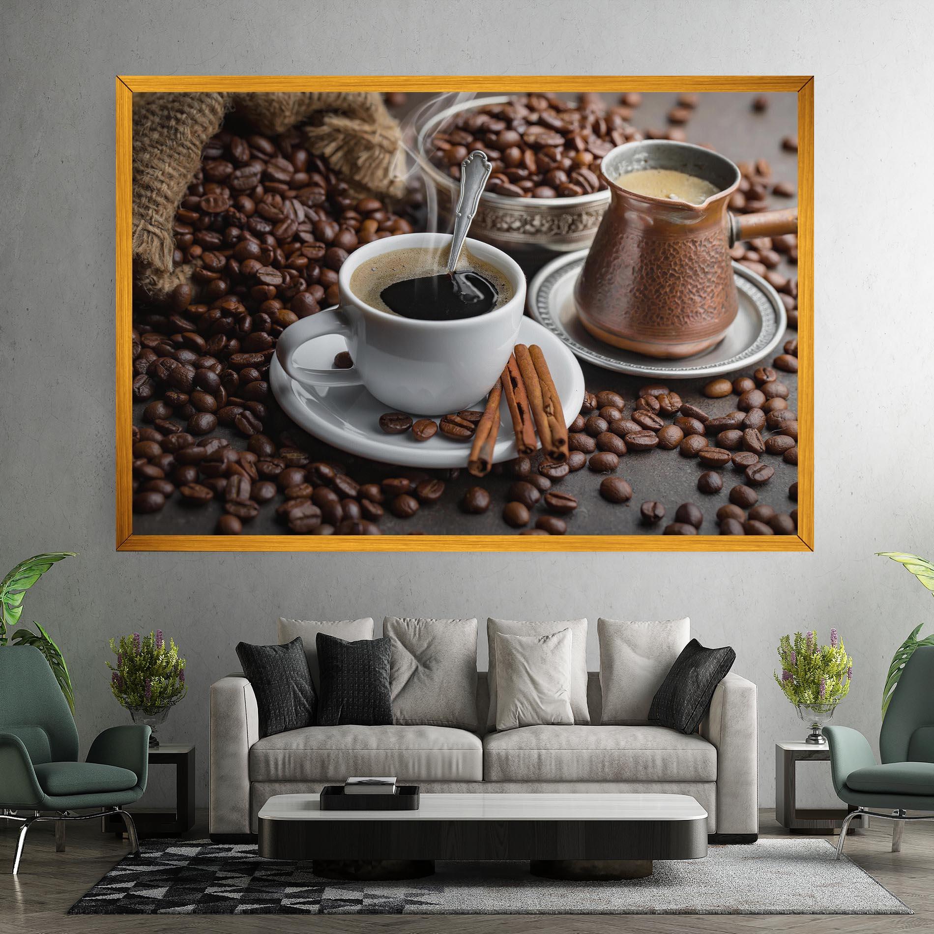 Leinwandbild Black Coffee Beans mockup 7