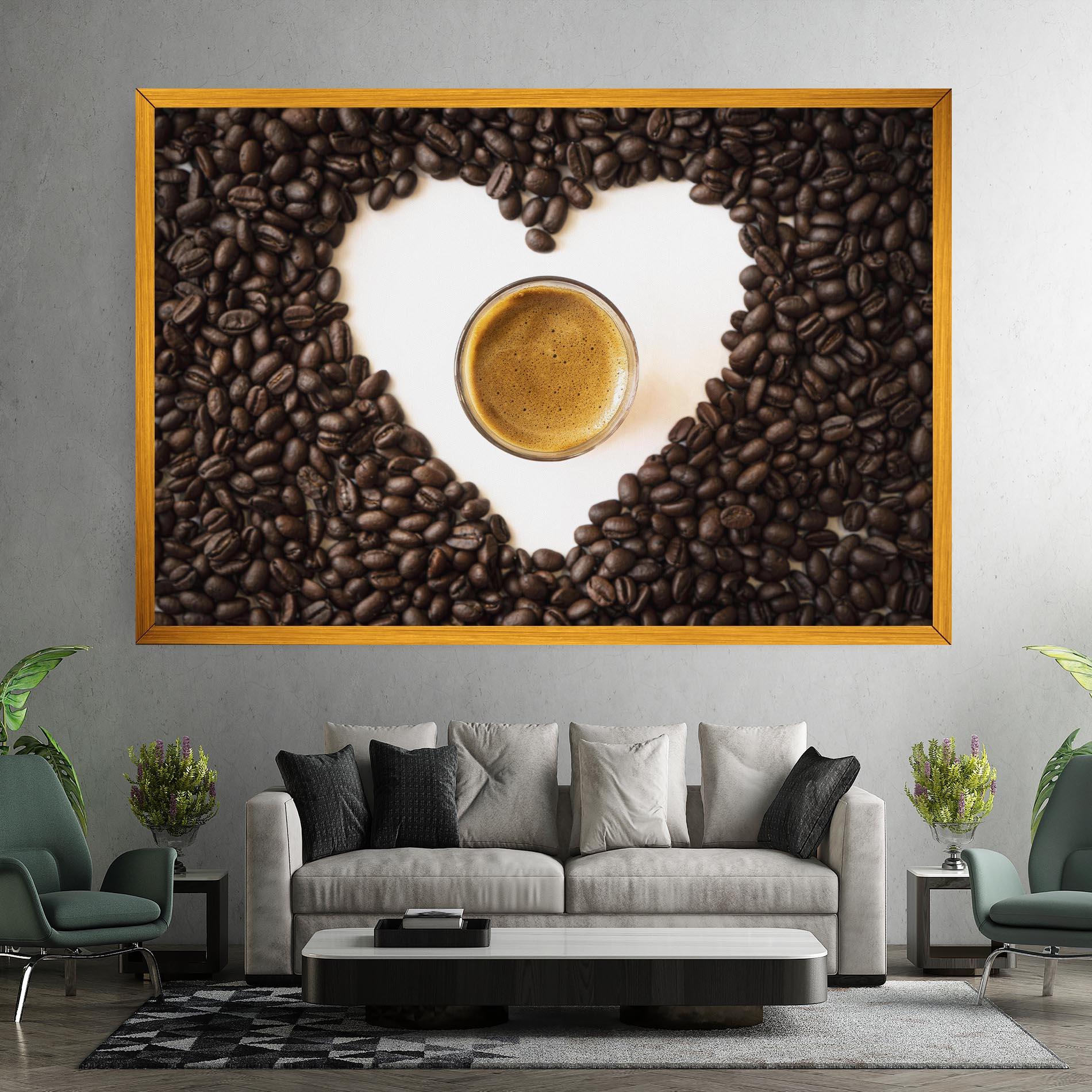 Leinwandbild Coffee Bean Heart mockup 7