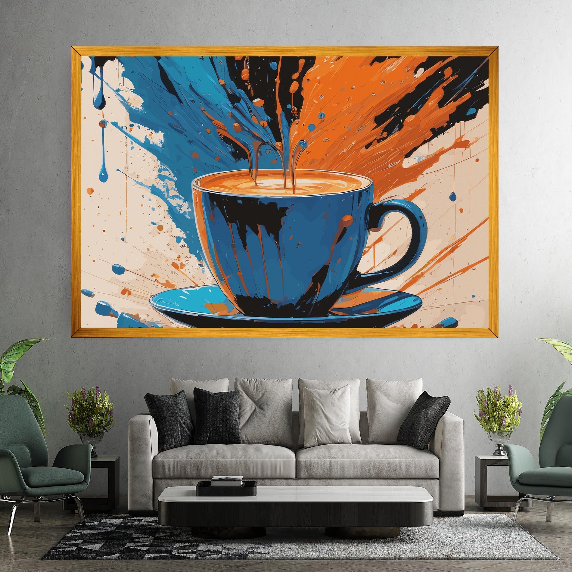 Leinwandbild Coffee Blue Orange mockup 7