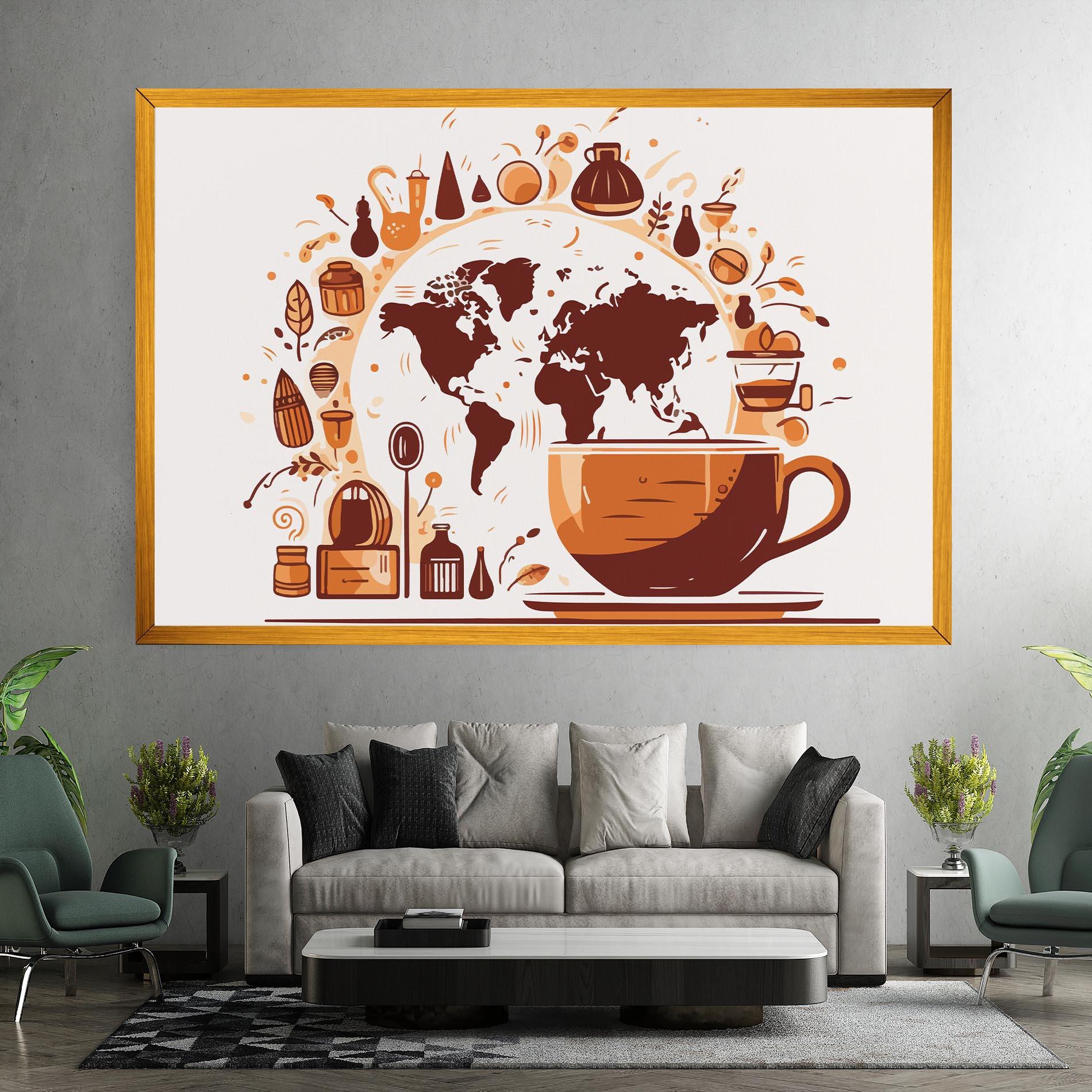 Leinwandbild Coffee Map mockup 7