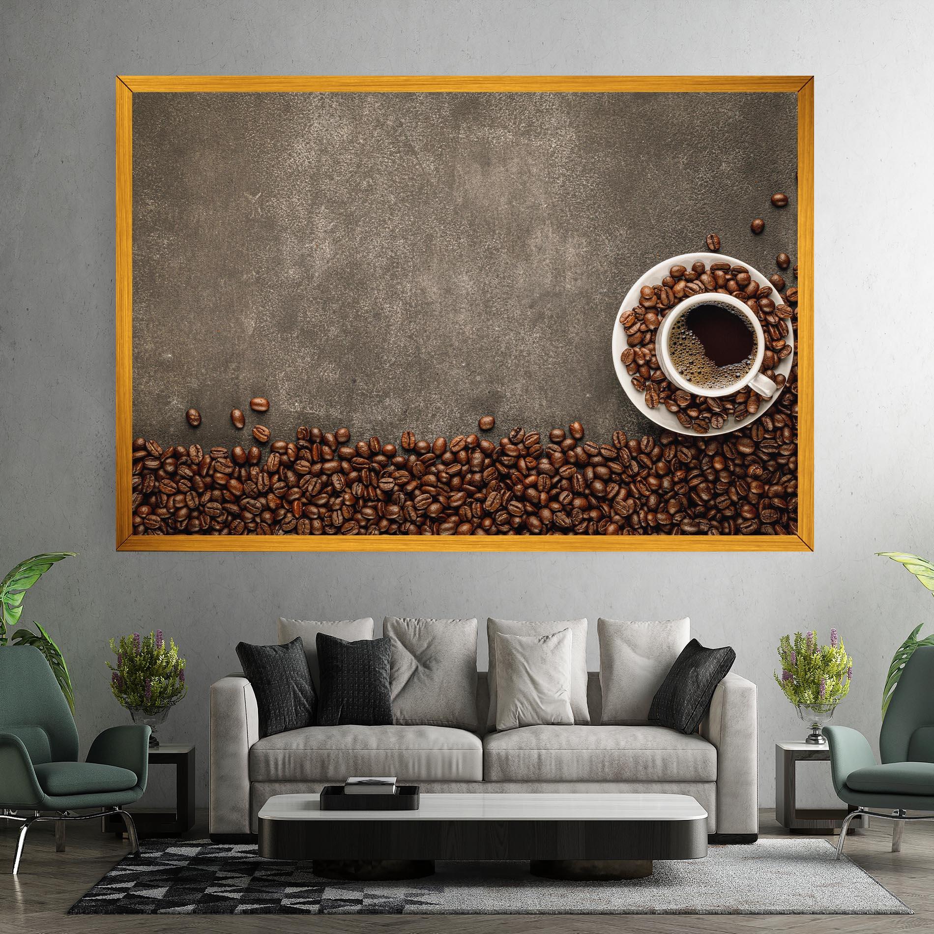 Leinwandbild Coffee On Grey Table mockup 7